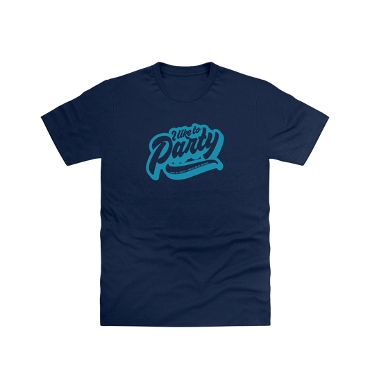 New French Navy Printed T-shirt Front