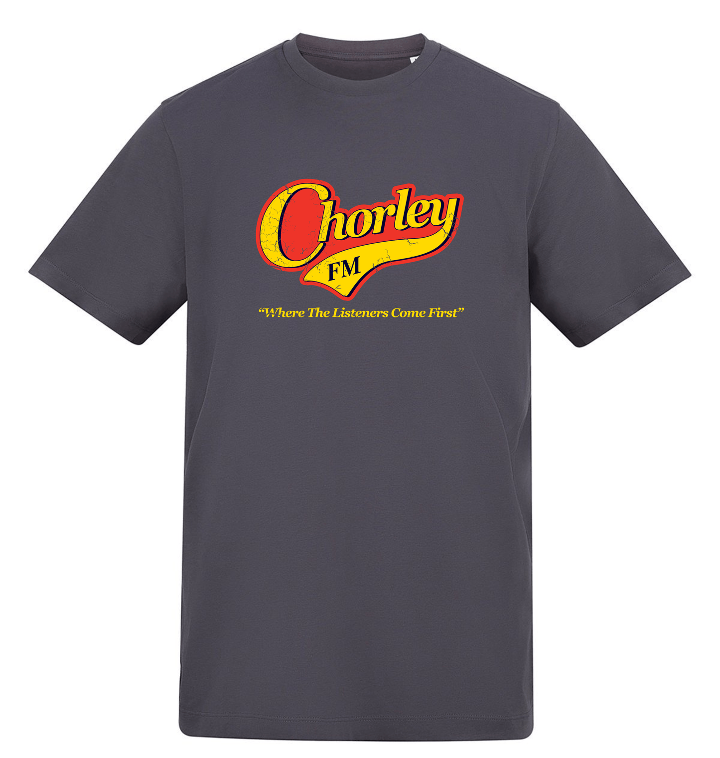 Solid Charcoal Printed T-shirt Front
