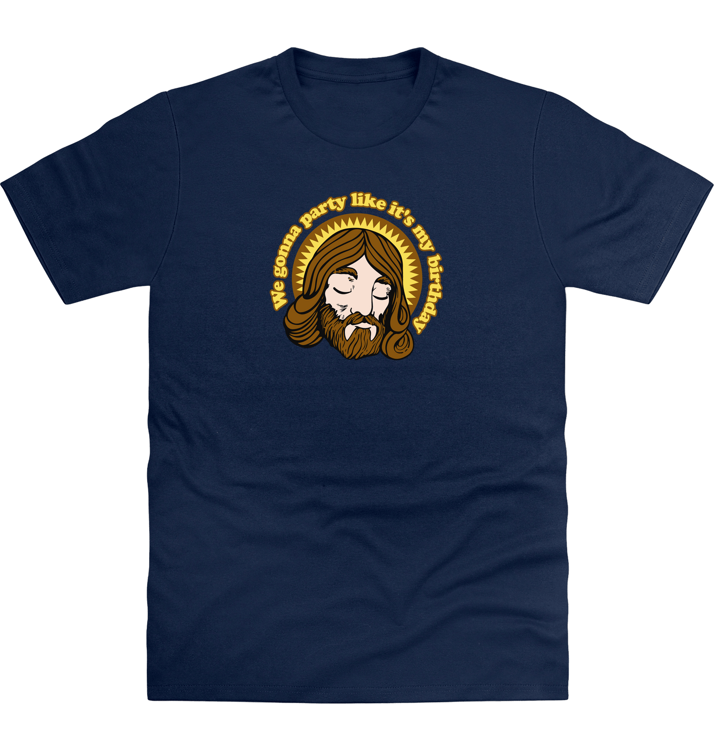New French Navy Printed T-shirt Front