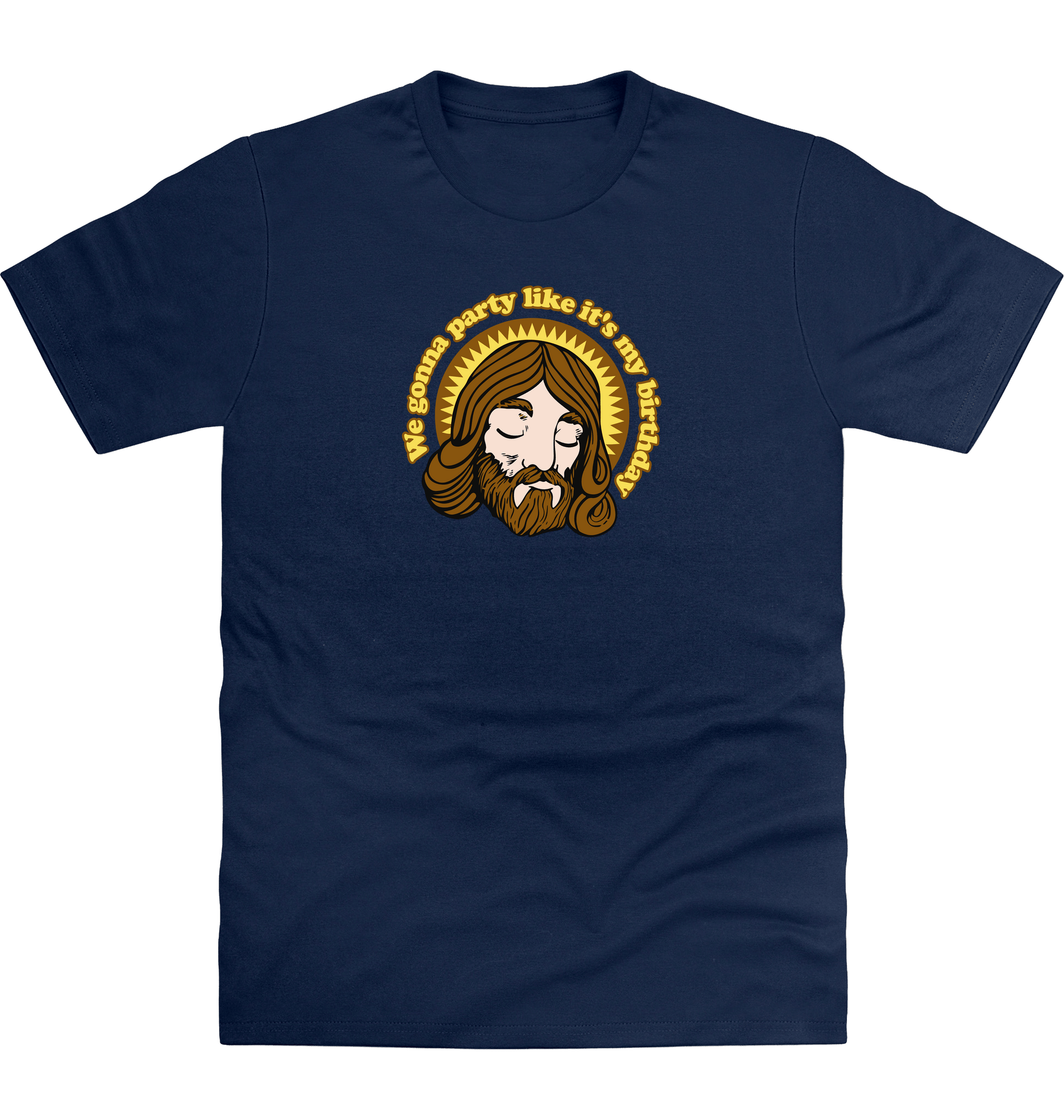 New French Navy Printed T-shirt Front
