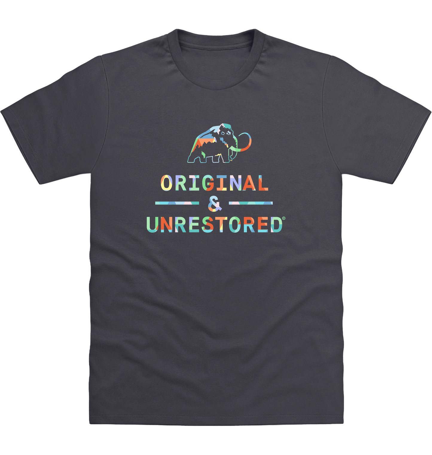 Solid Charcoal Printed T-shirt Front
