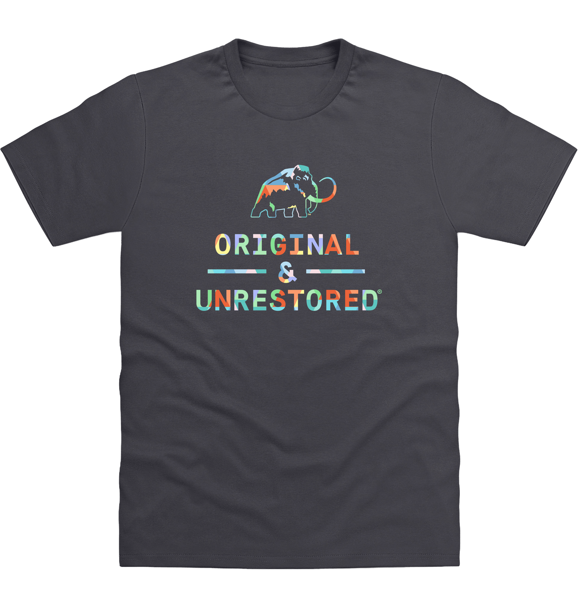 Solid Charcoal Printed T-shirt Front