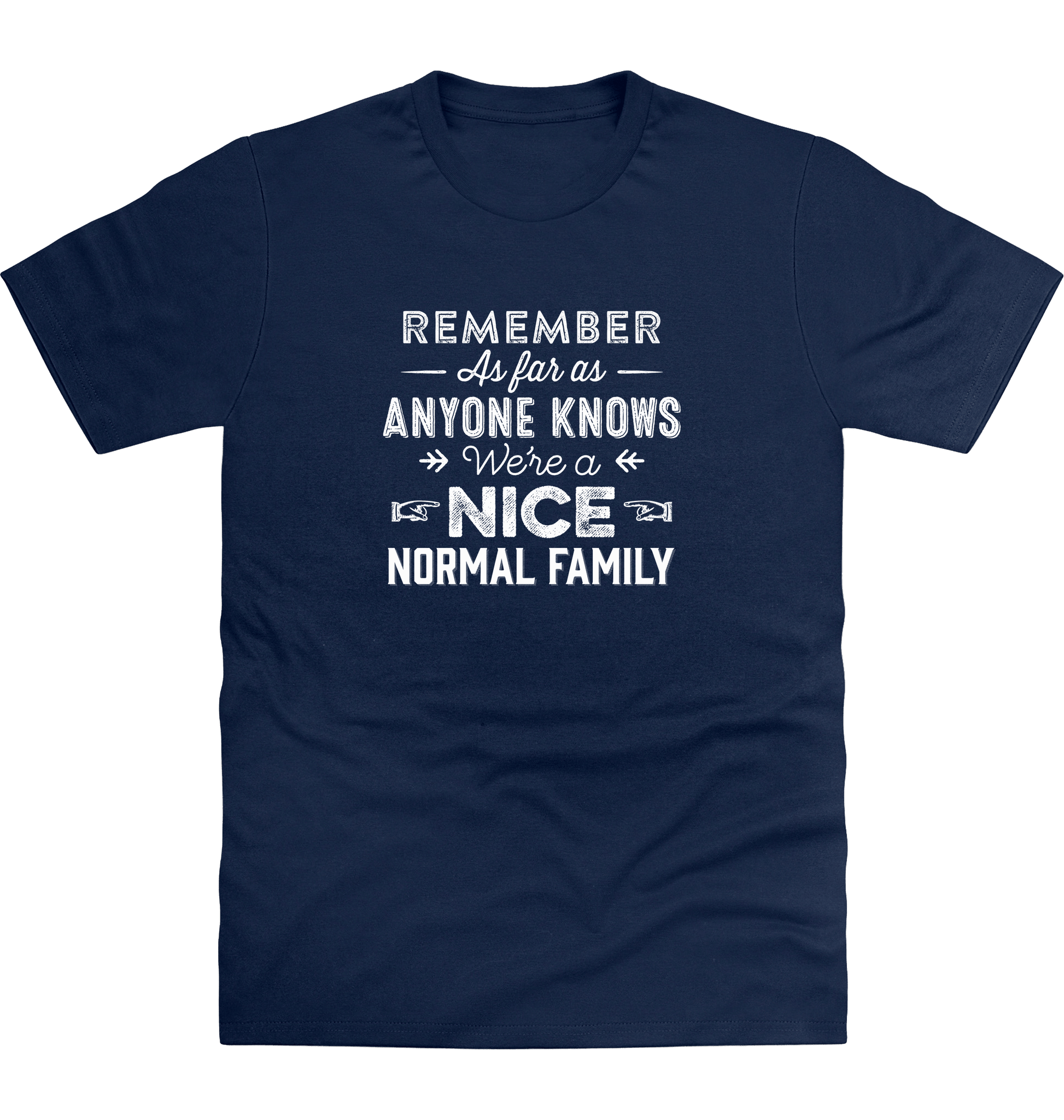 New French Navy Printed T-shirt Front