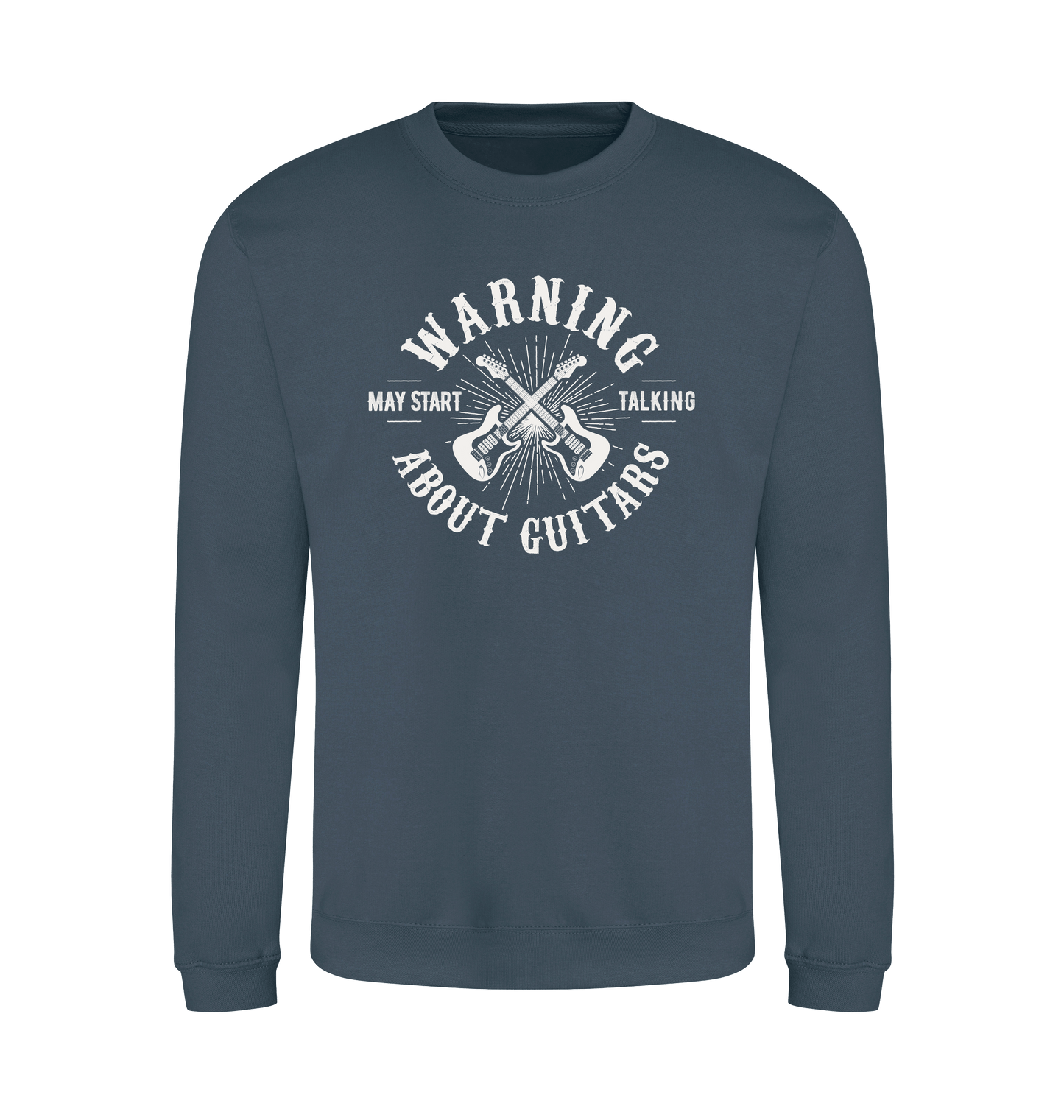 Airforce Blue Printed Sweater Front