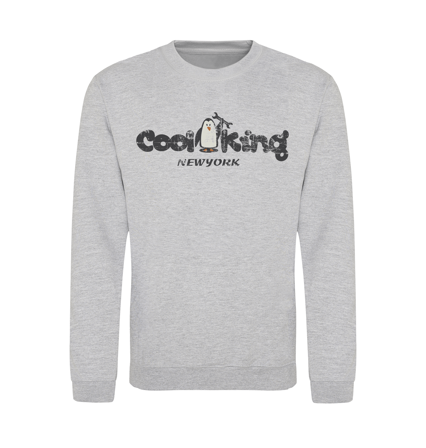 Heather Grey Printed Sweater Front