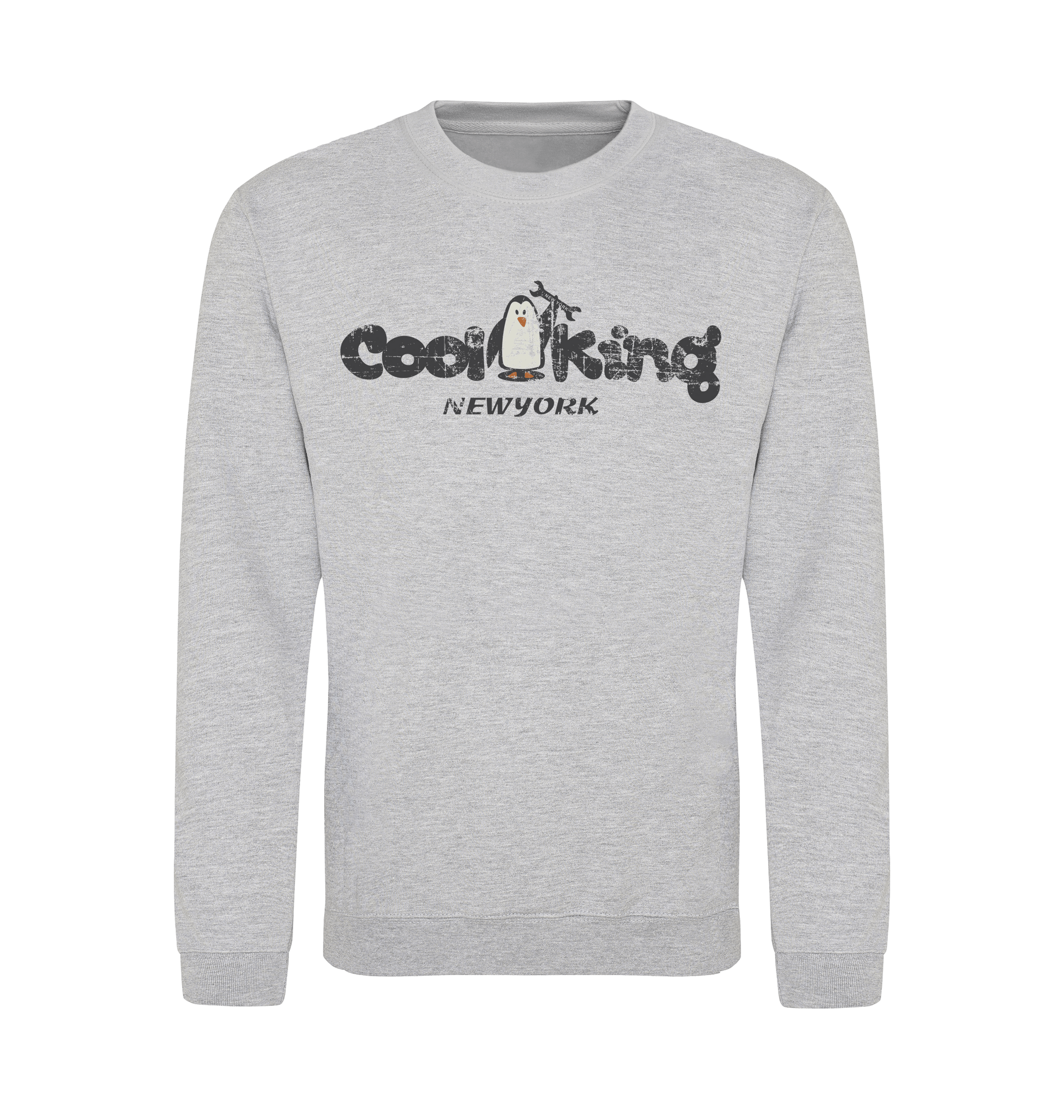Heather Grey Printed Sweater Front