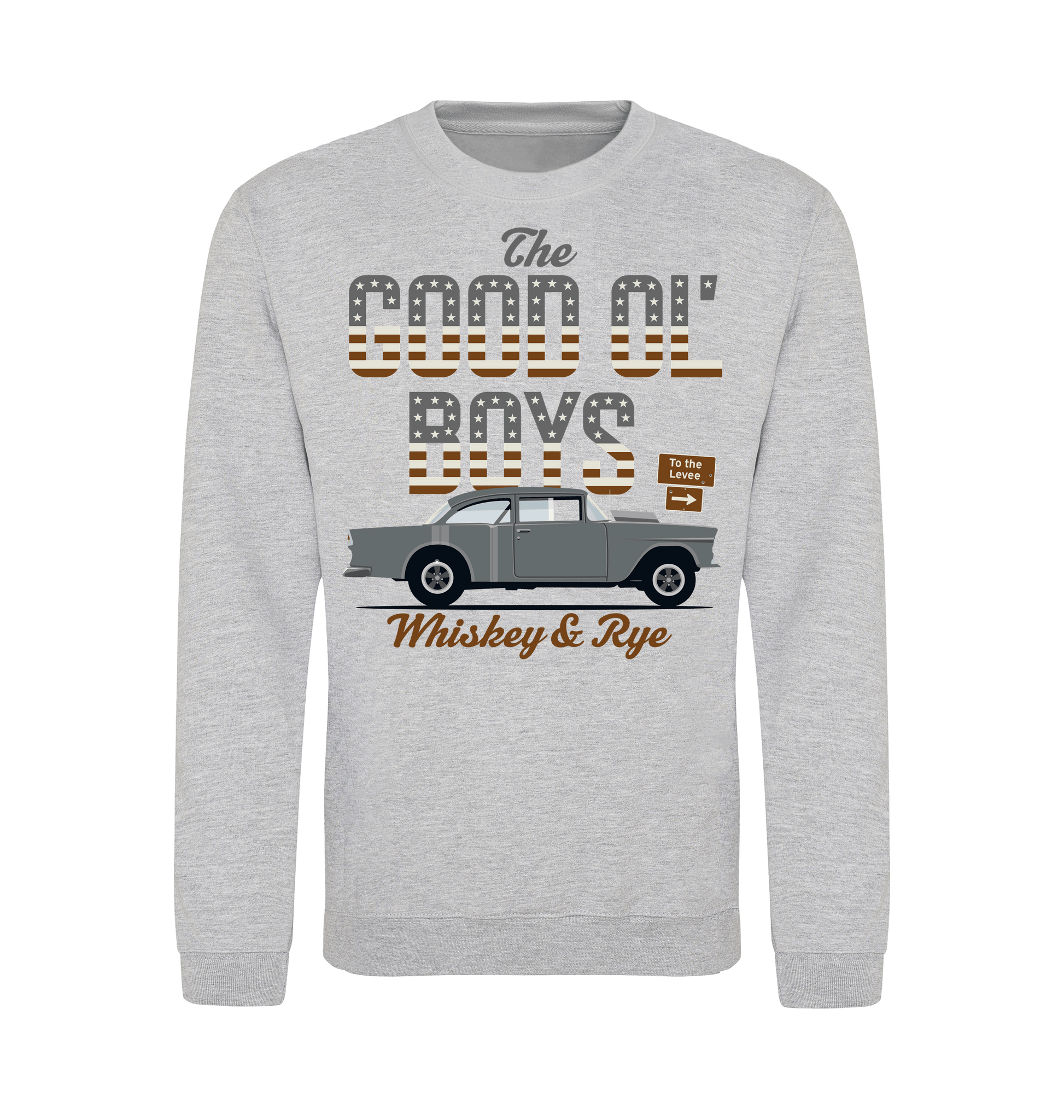 Heather Grey Printed Sweater Front