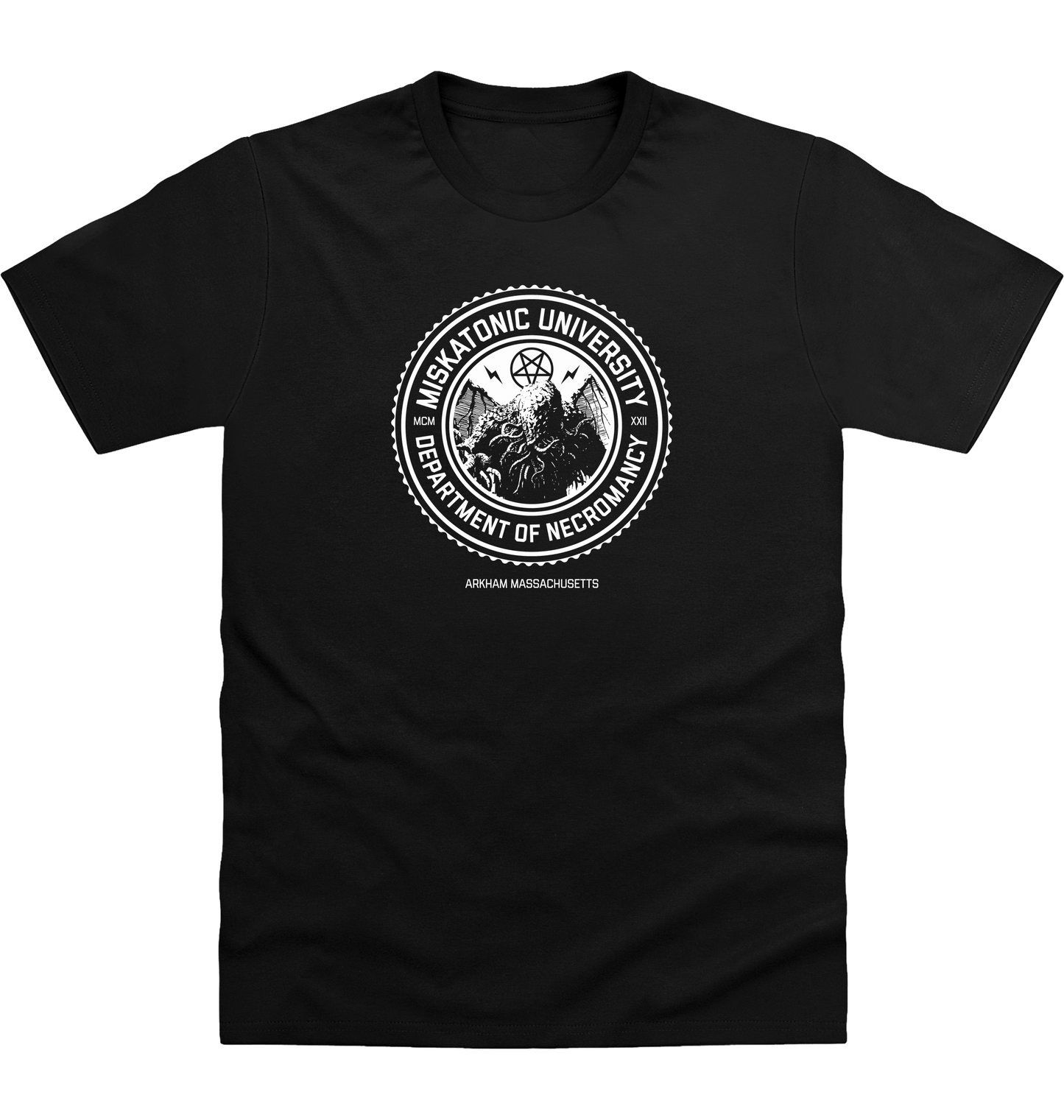 Deep Black Printed T-shirt Front