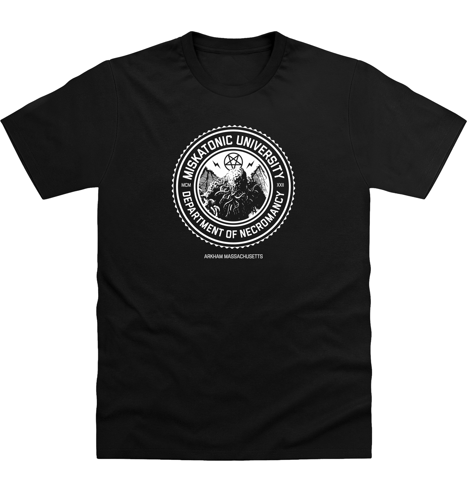 Deep Black Printed T-shirt Front