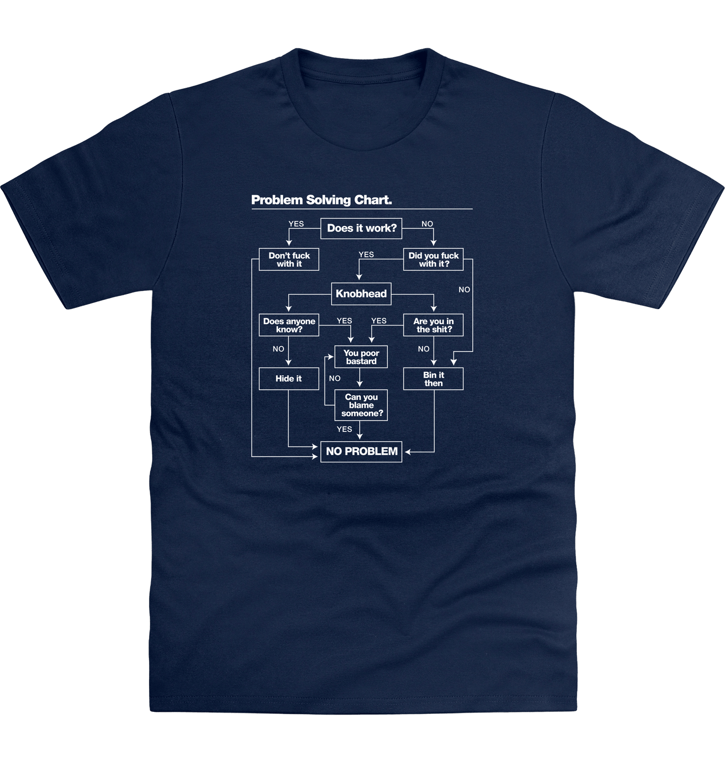 New French Navy Printed T-shirt Front