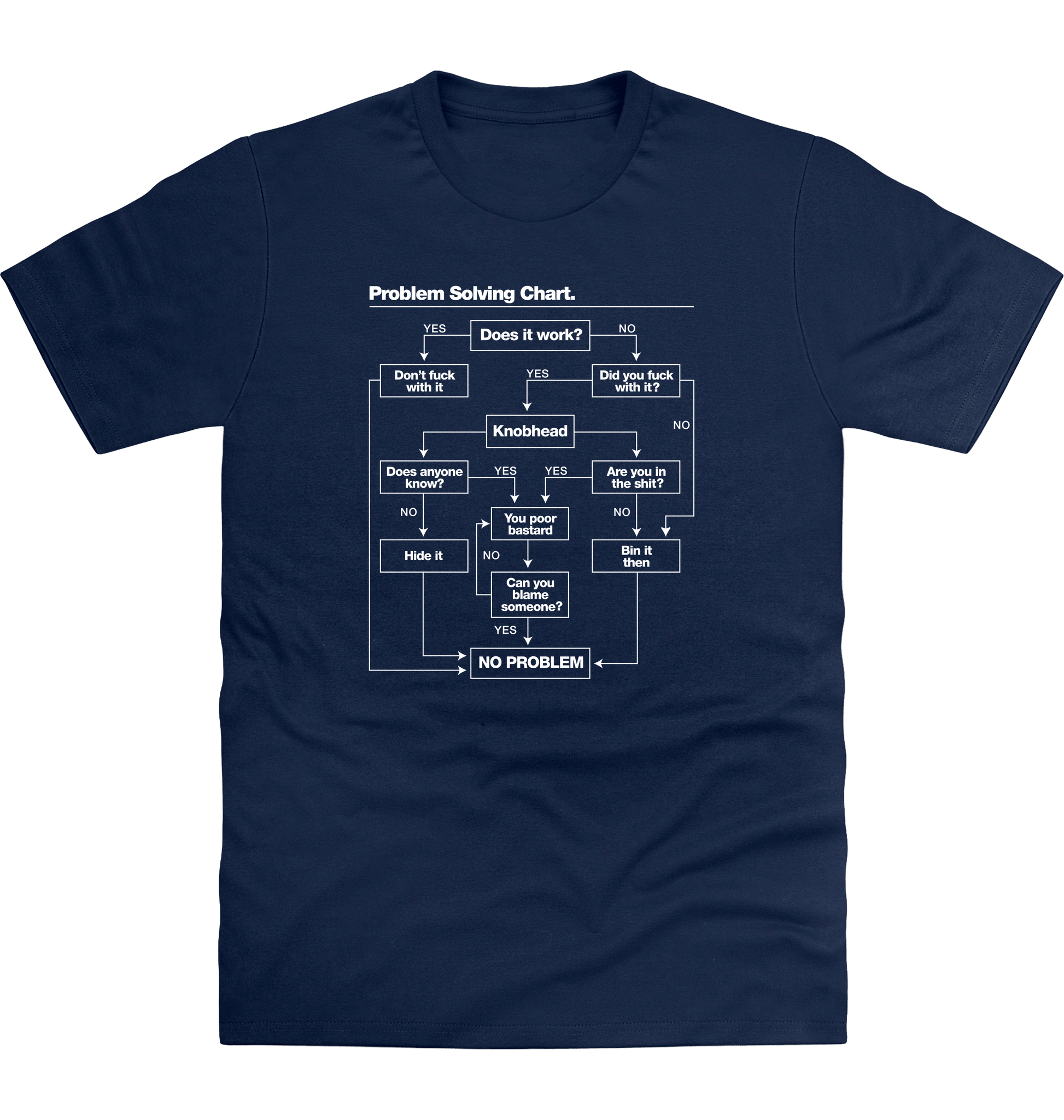 New French Navy Printed T-shirt Front