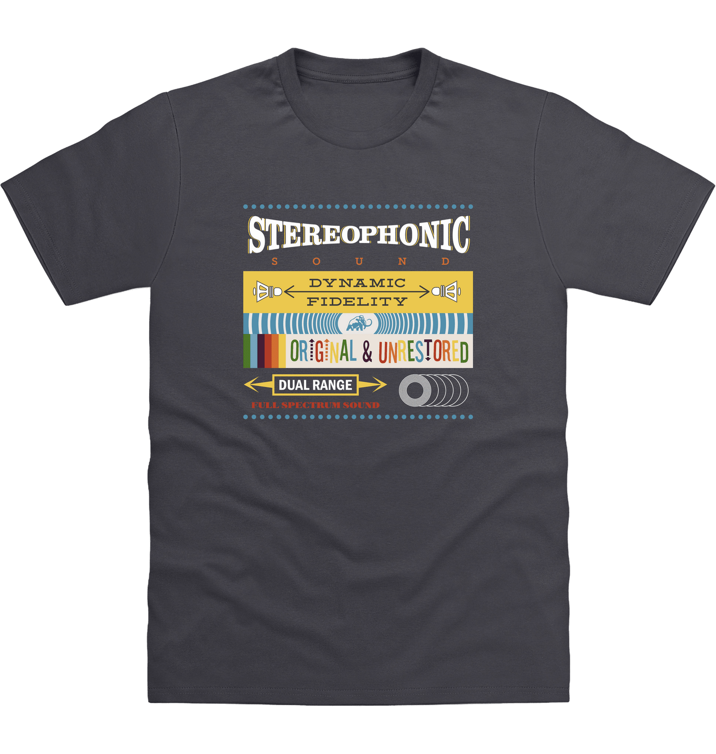 Solid Charcoal Printed T-shirt Front
