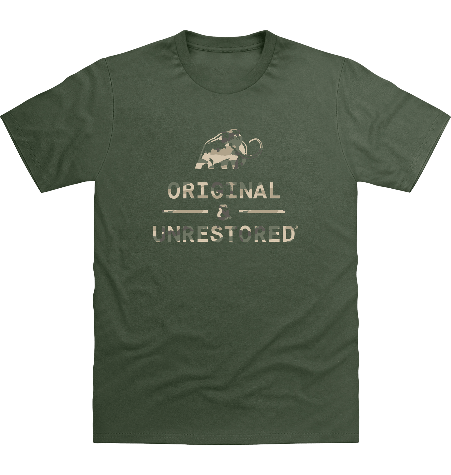 Earthy Green Printed T-shirt Front