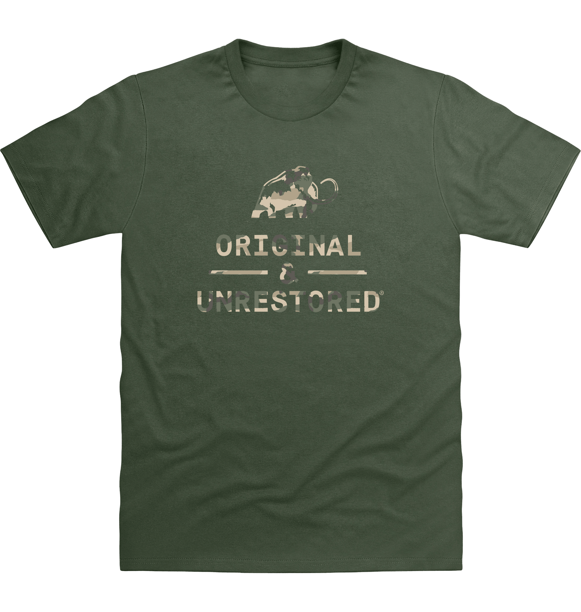 Earthy Green Printed T-shirt Front