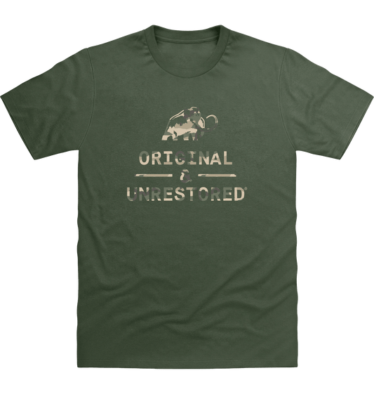 Earthy Green Printed T-shirt Front