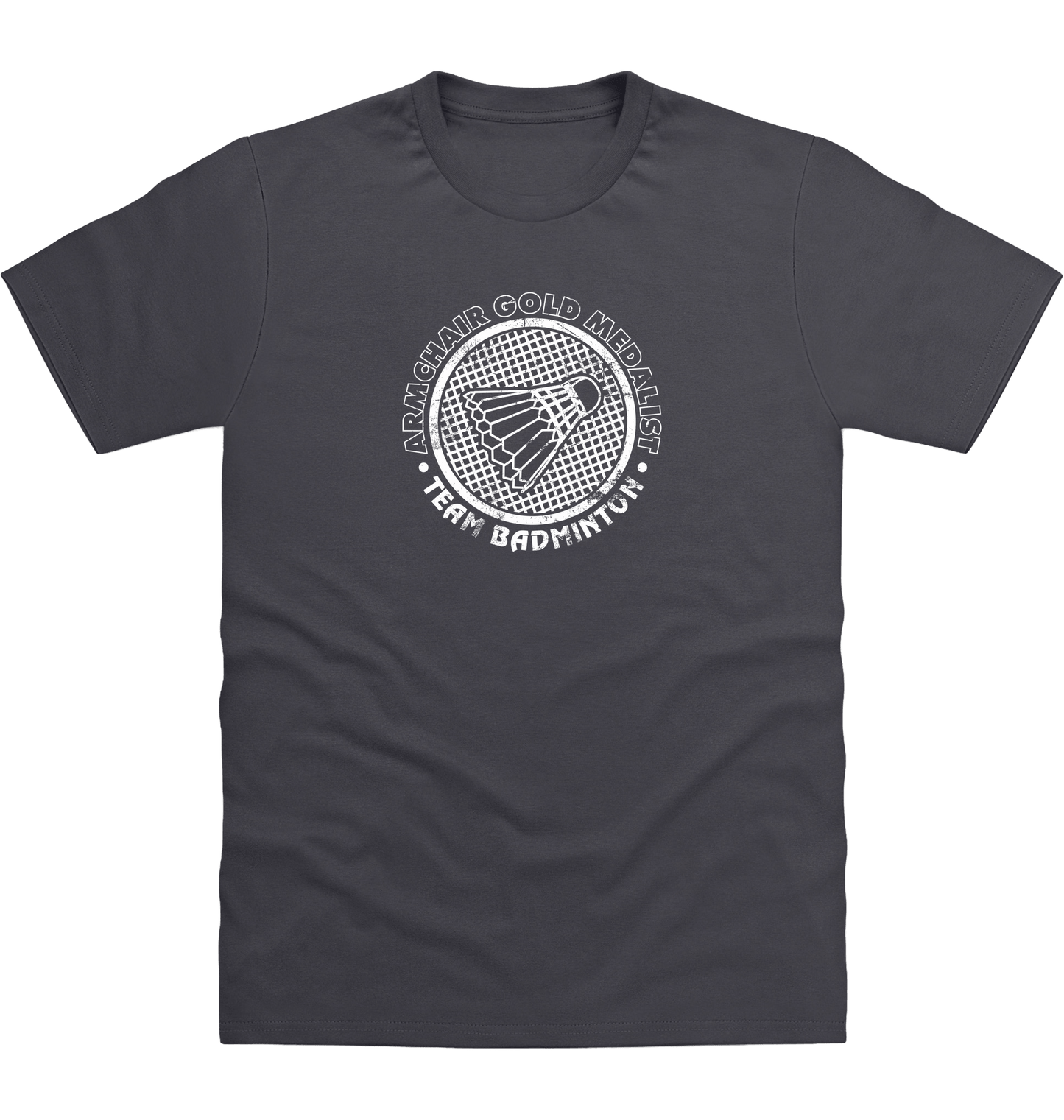 Solid Charcoal Printed T-shirt Front