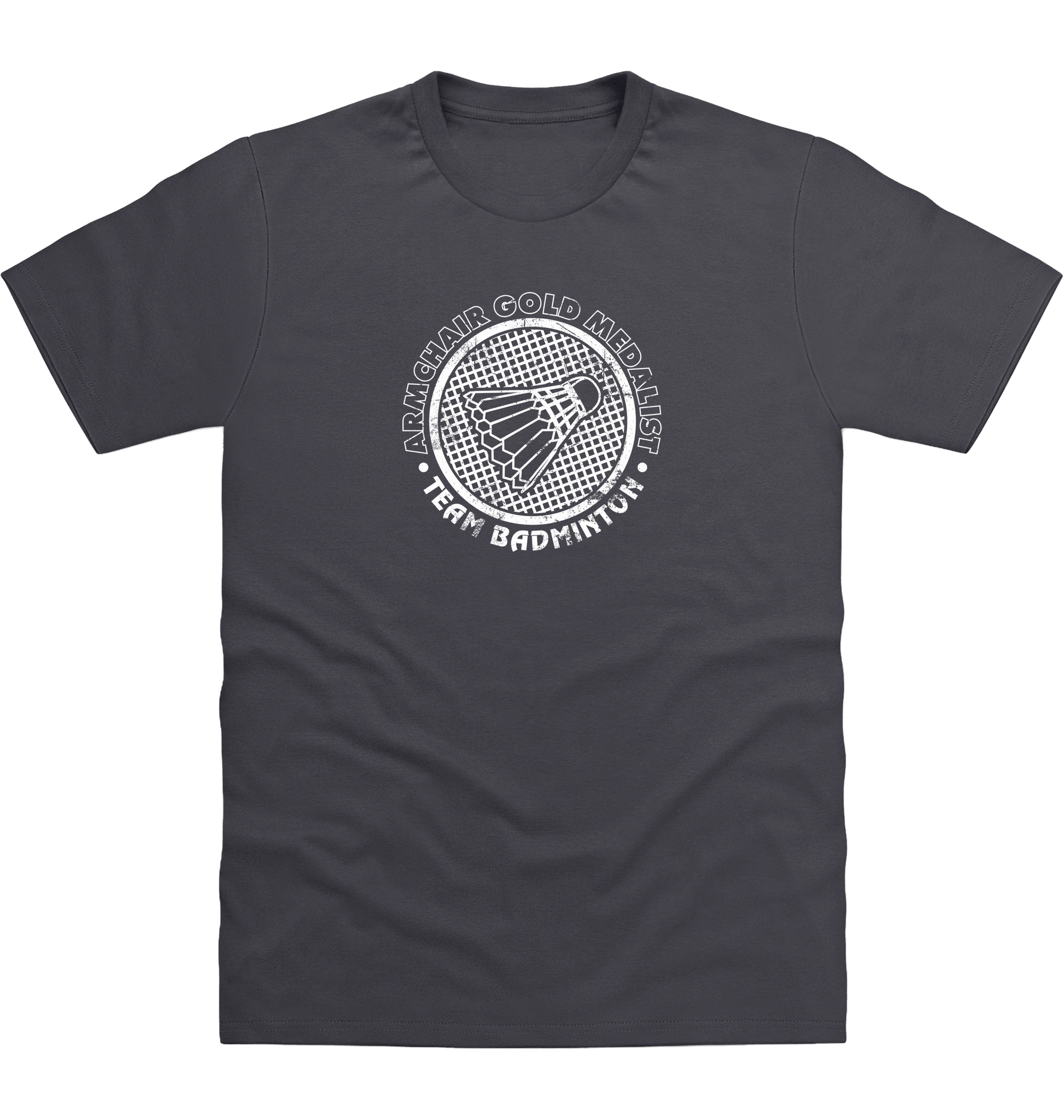 Solid Charcoal Printed T-shirt Front