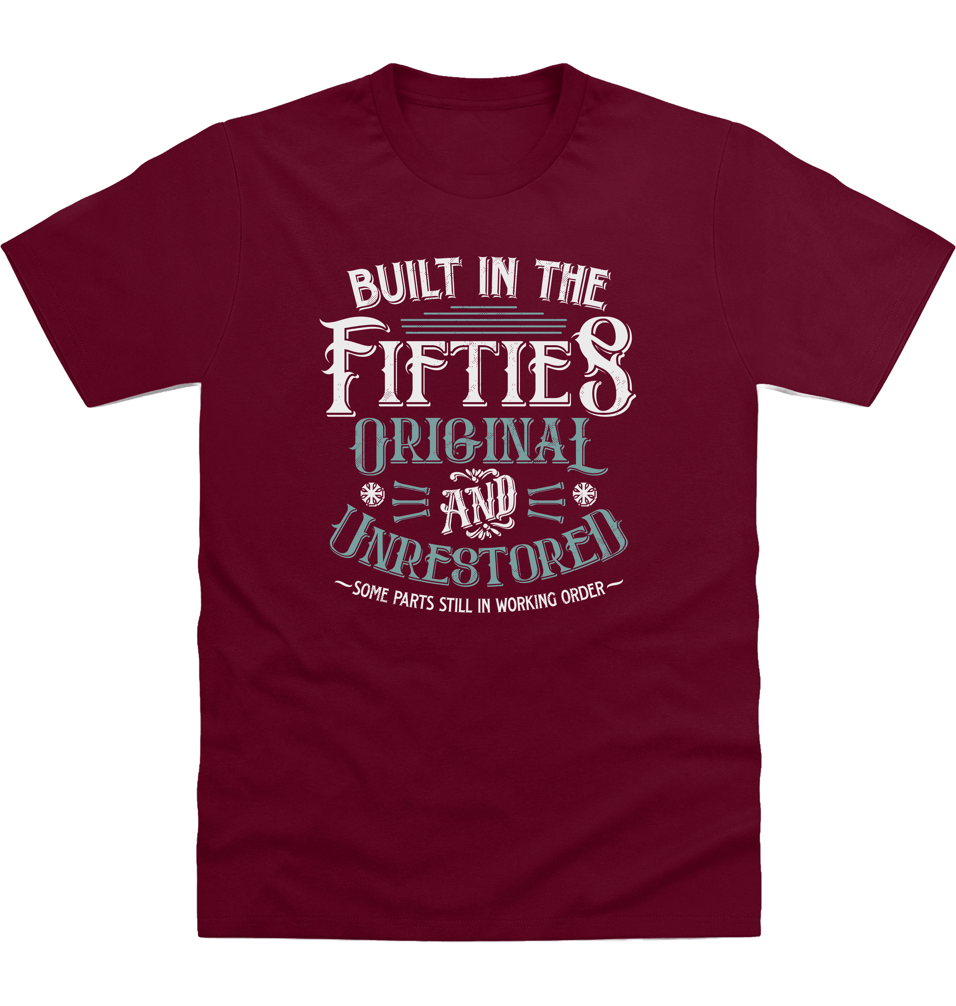 Burgundy Printed T-shirt Front
