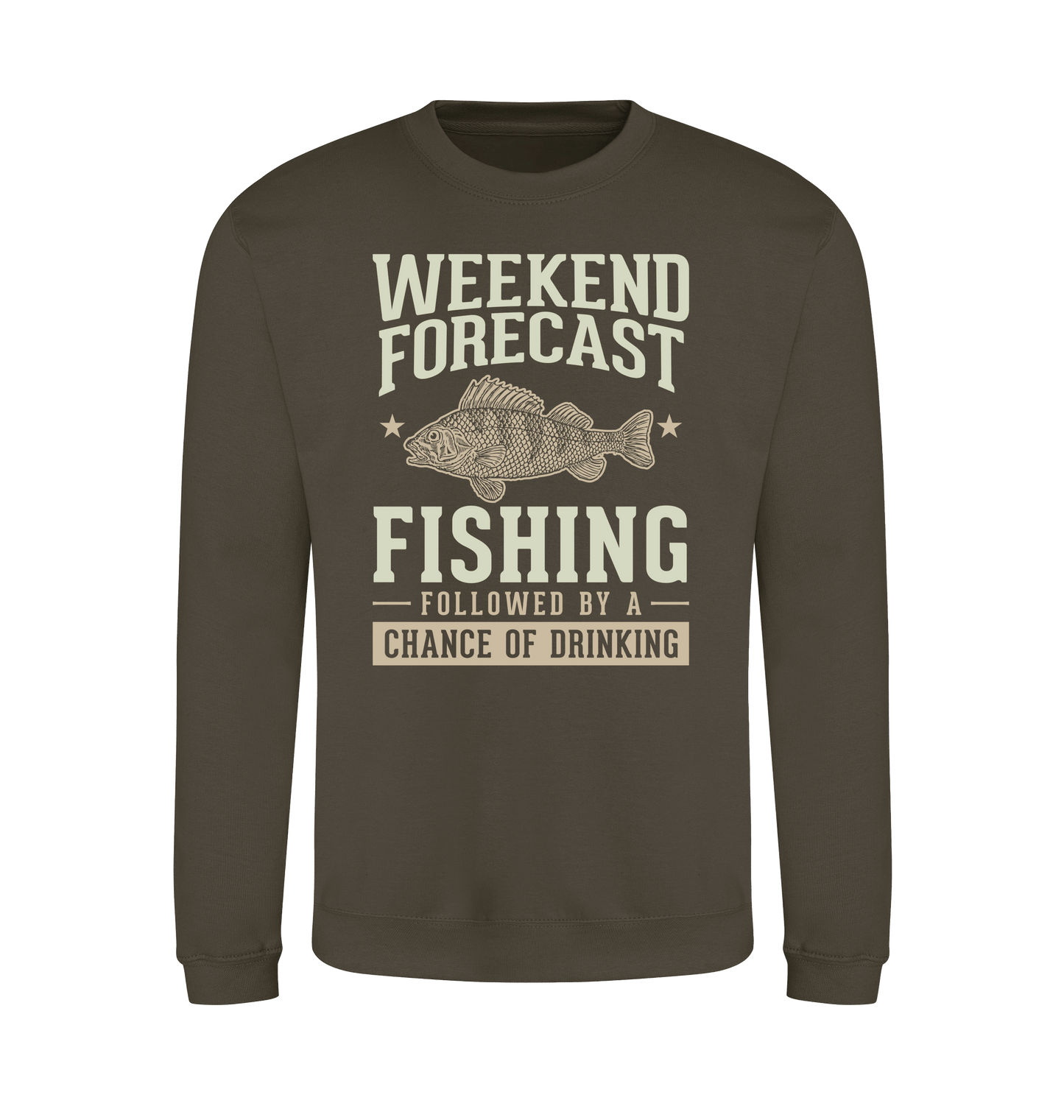 Olive Green Printed Sweater Front