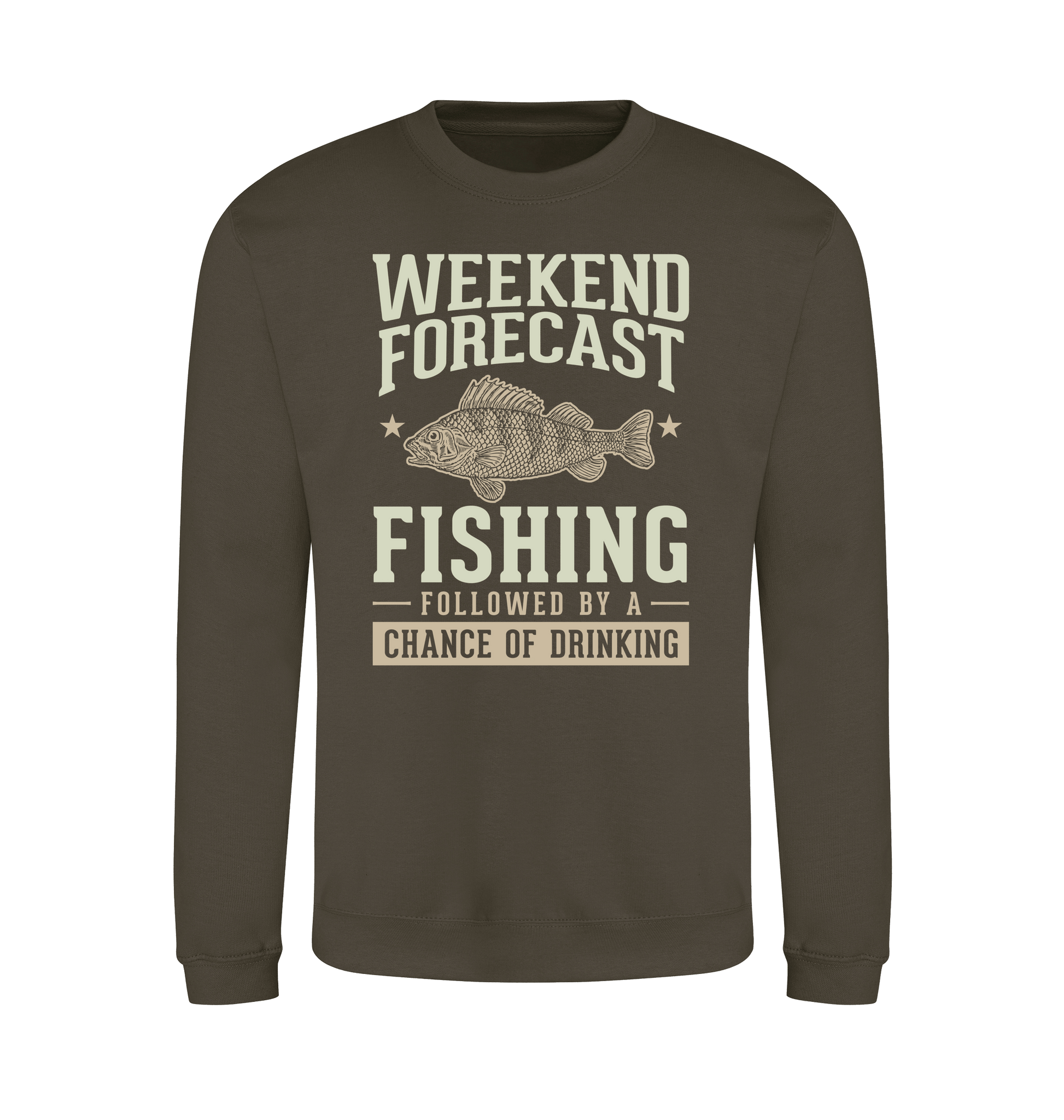 Olive Green Printed Sweater Front