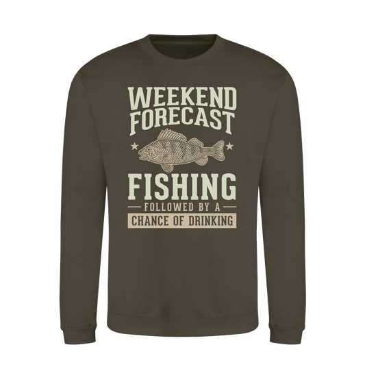 Olive Green Printed Sweater Front