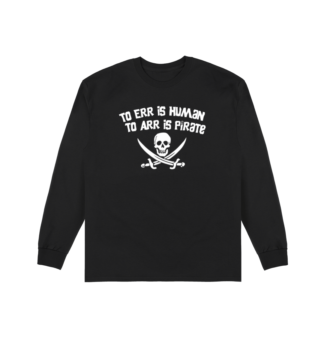 Black Printed Long Sleeve T Shirt Front