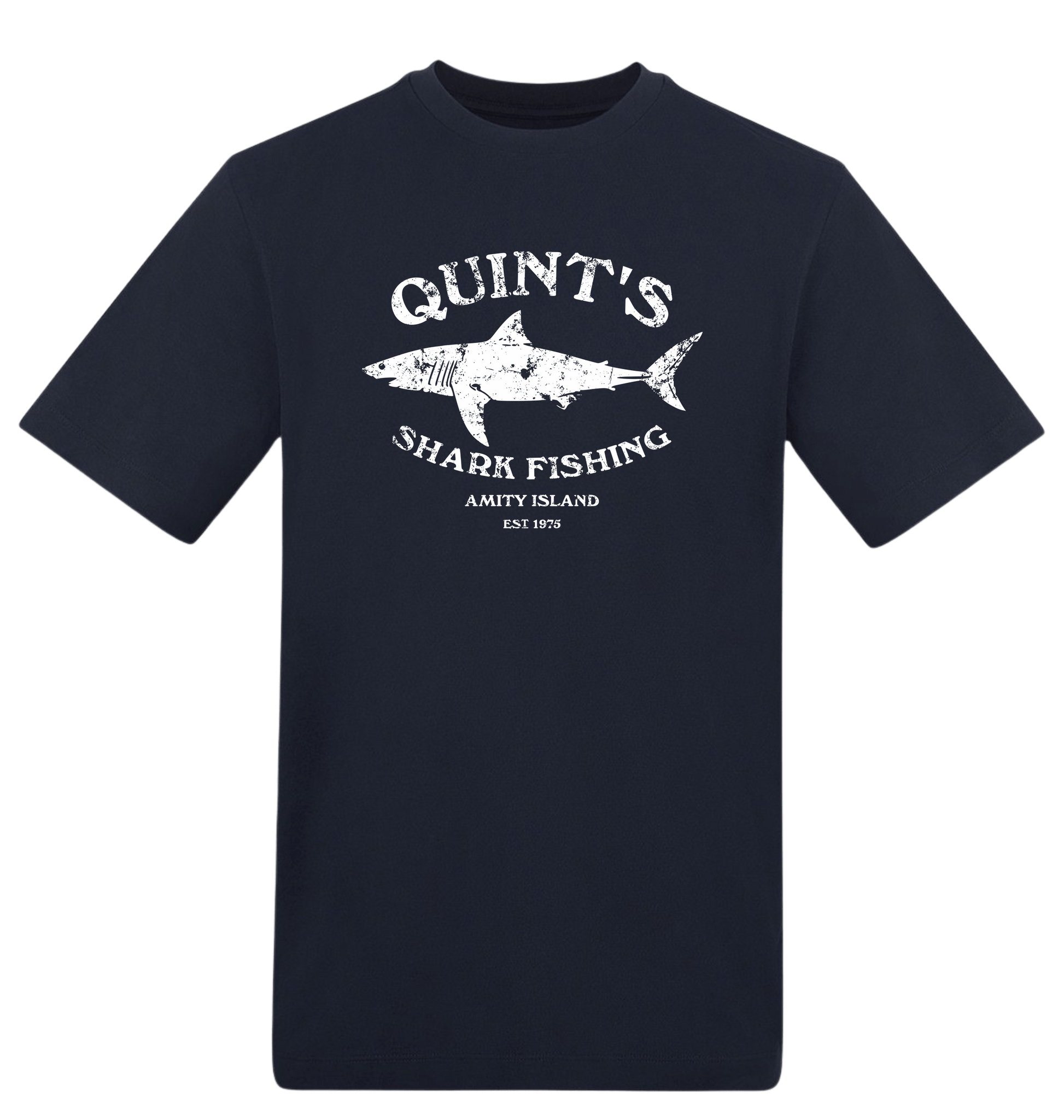 New French Navy Printed T-shirt Front