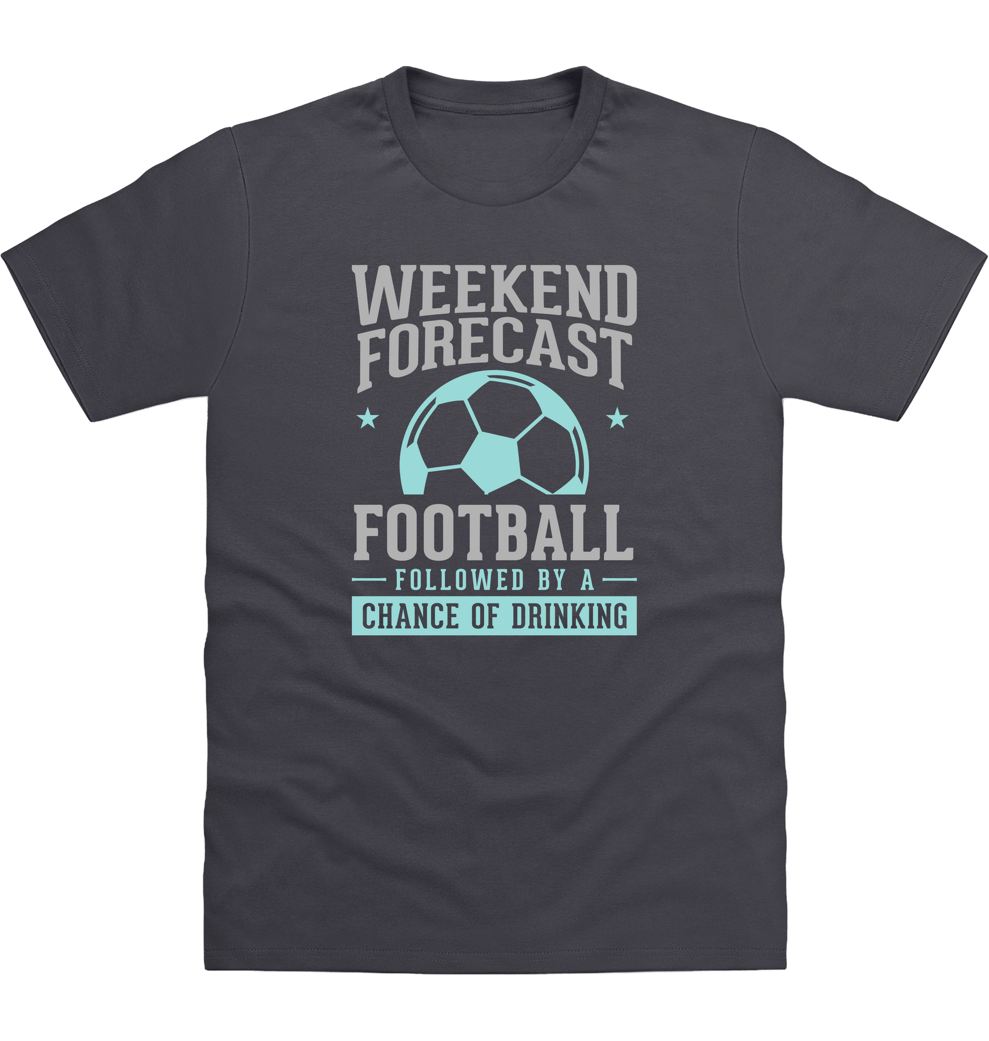 Solid Charcoal Printed T-shirt Front