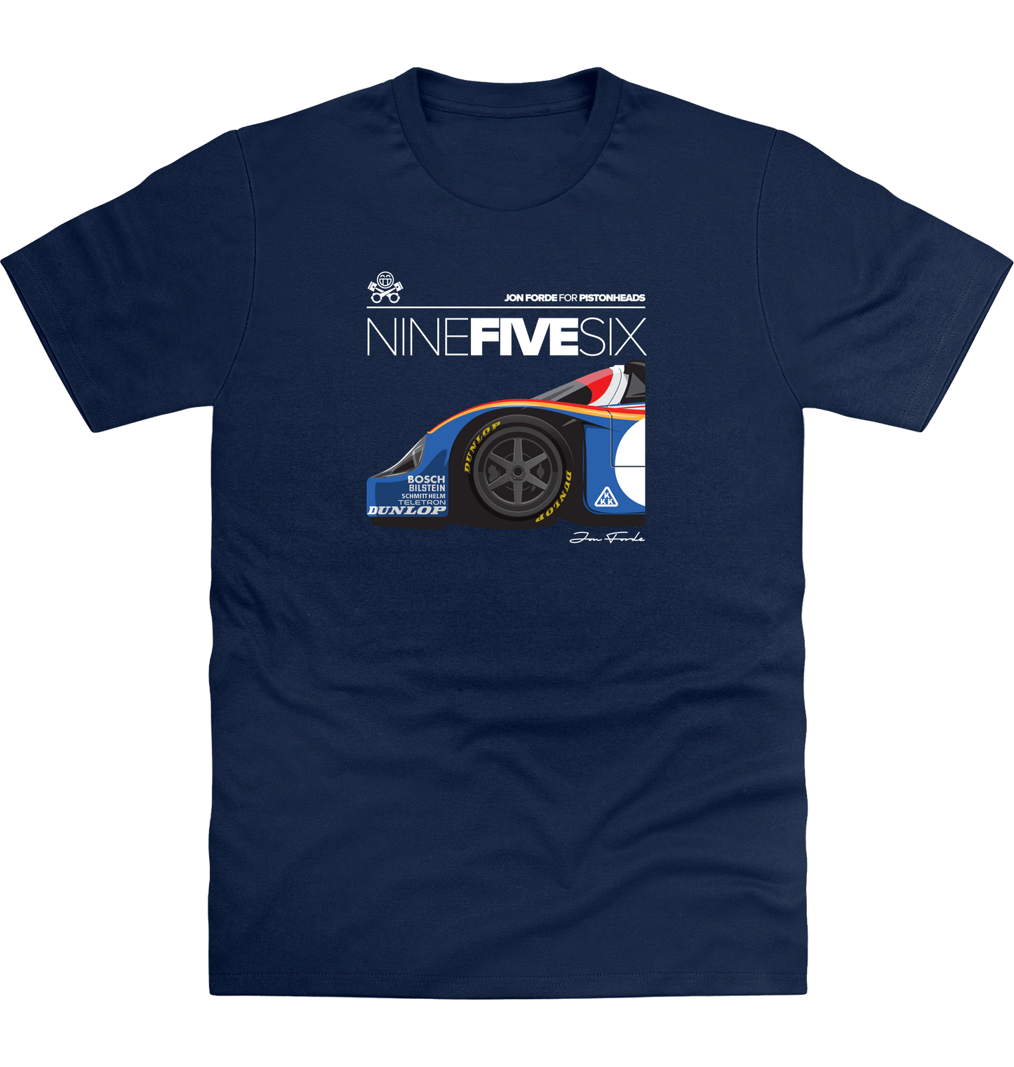 New French Navy Printed T-shirt Front