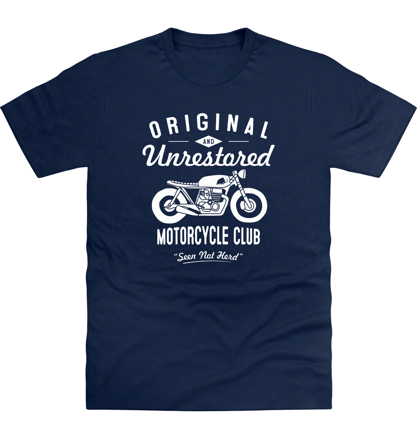 New French Navy Printed T-shirt Front