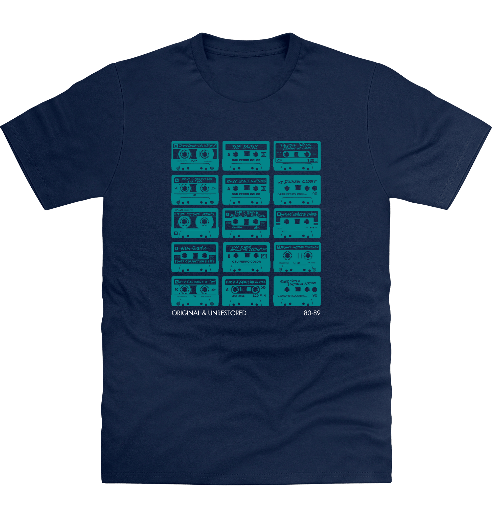 New French Navy Printed T-shirt Front