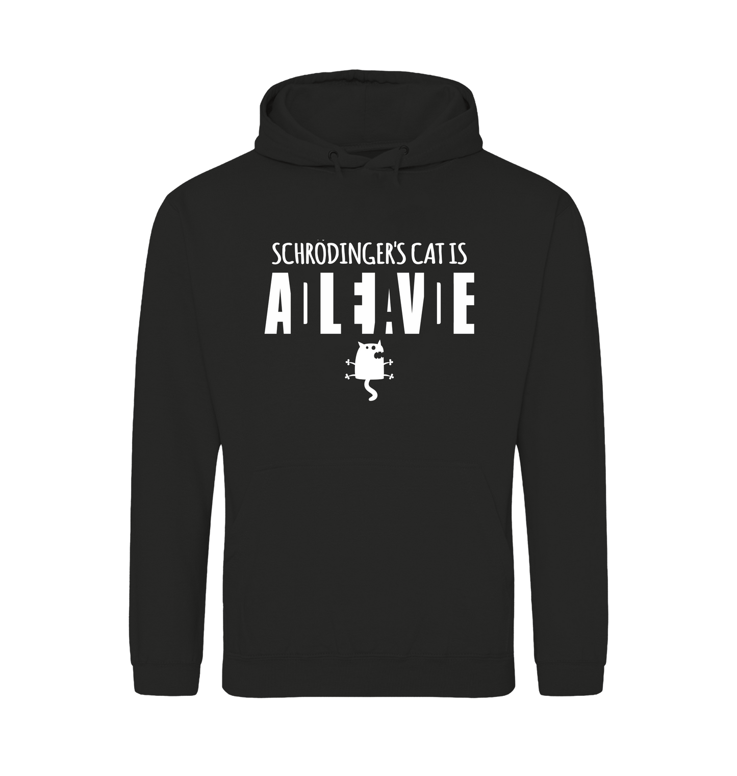 Jet Black Printed Hoody Front