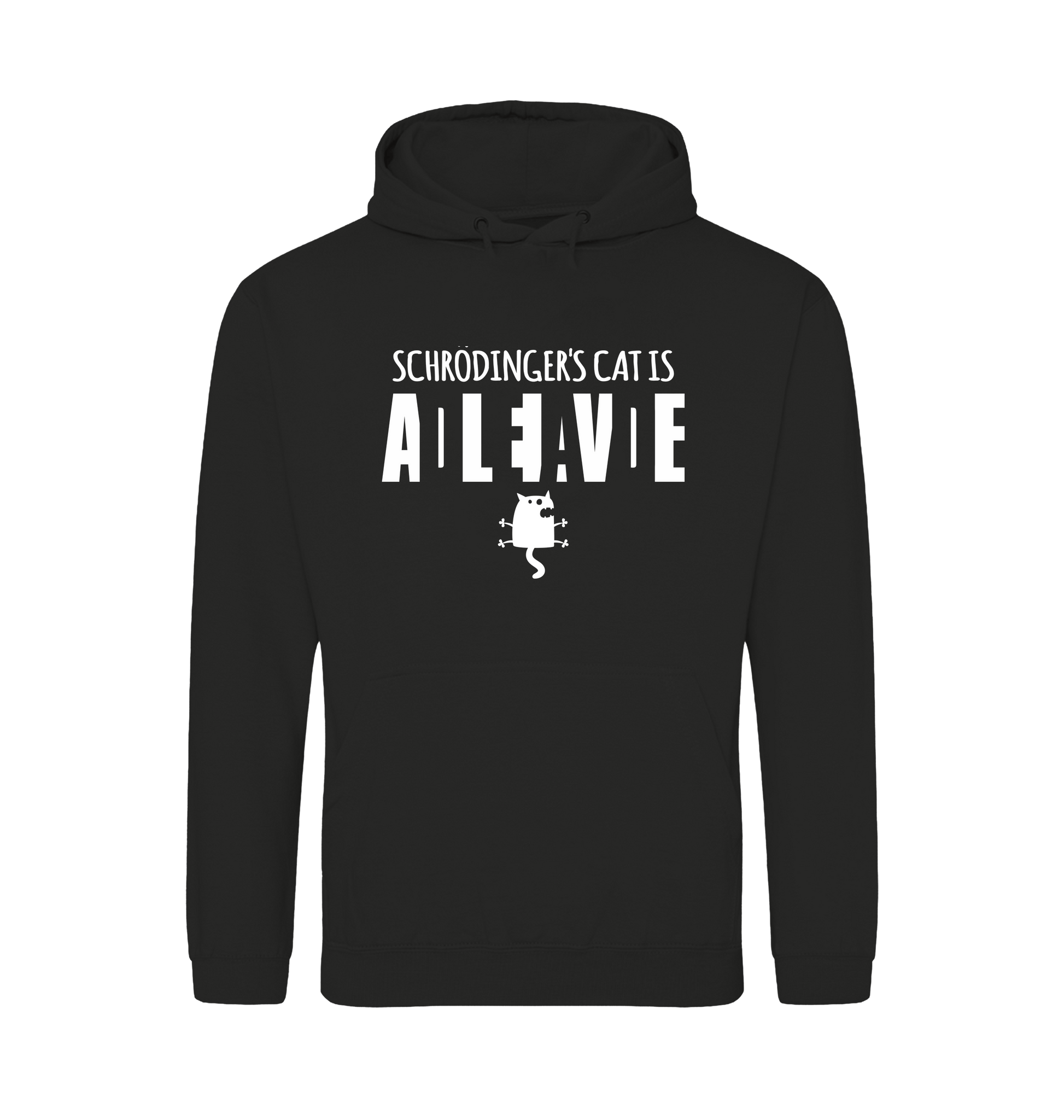 Jet Black Printed Hoody Front