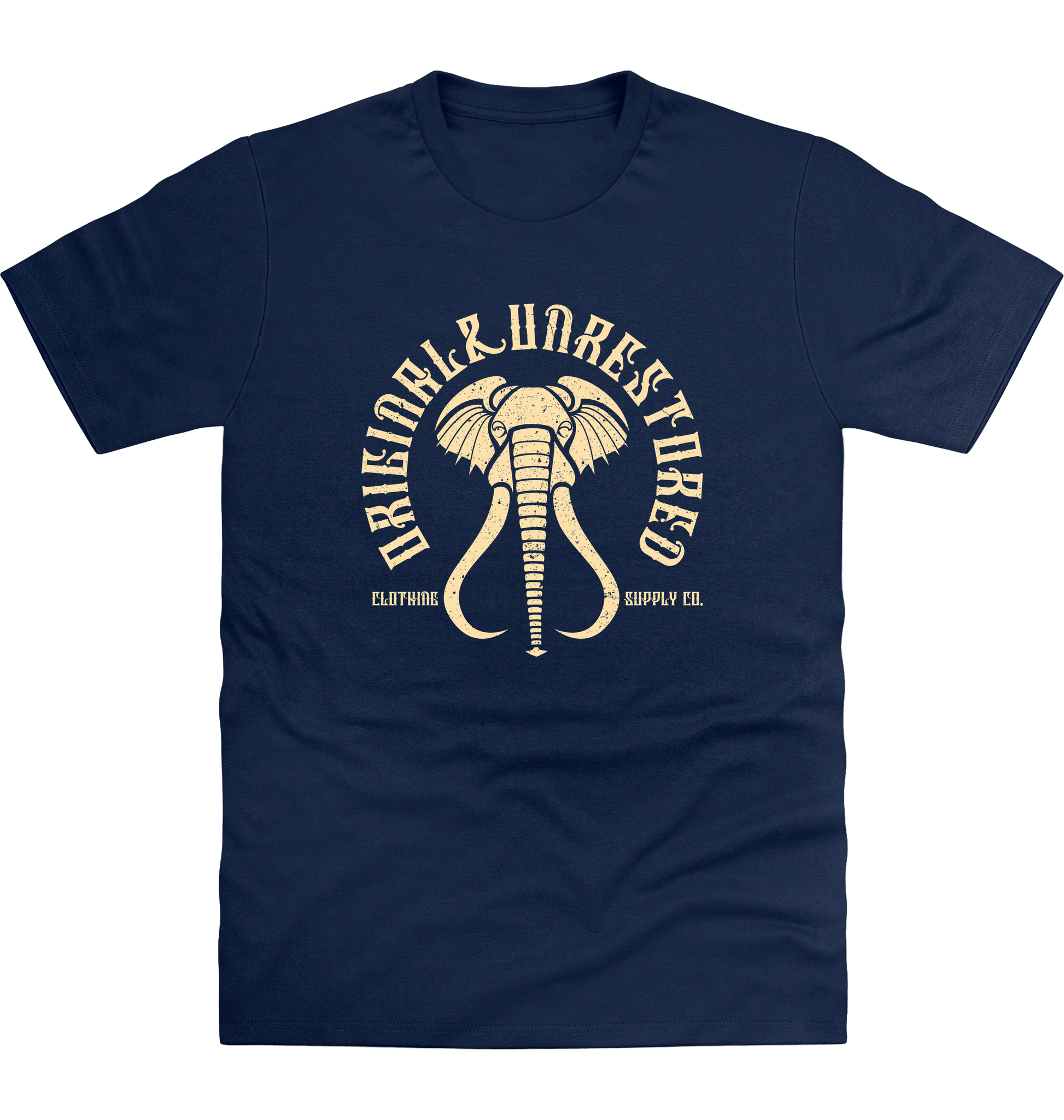 New French Navy Printed T-shirt Front