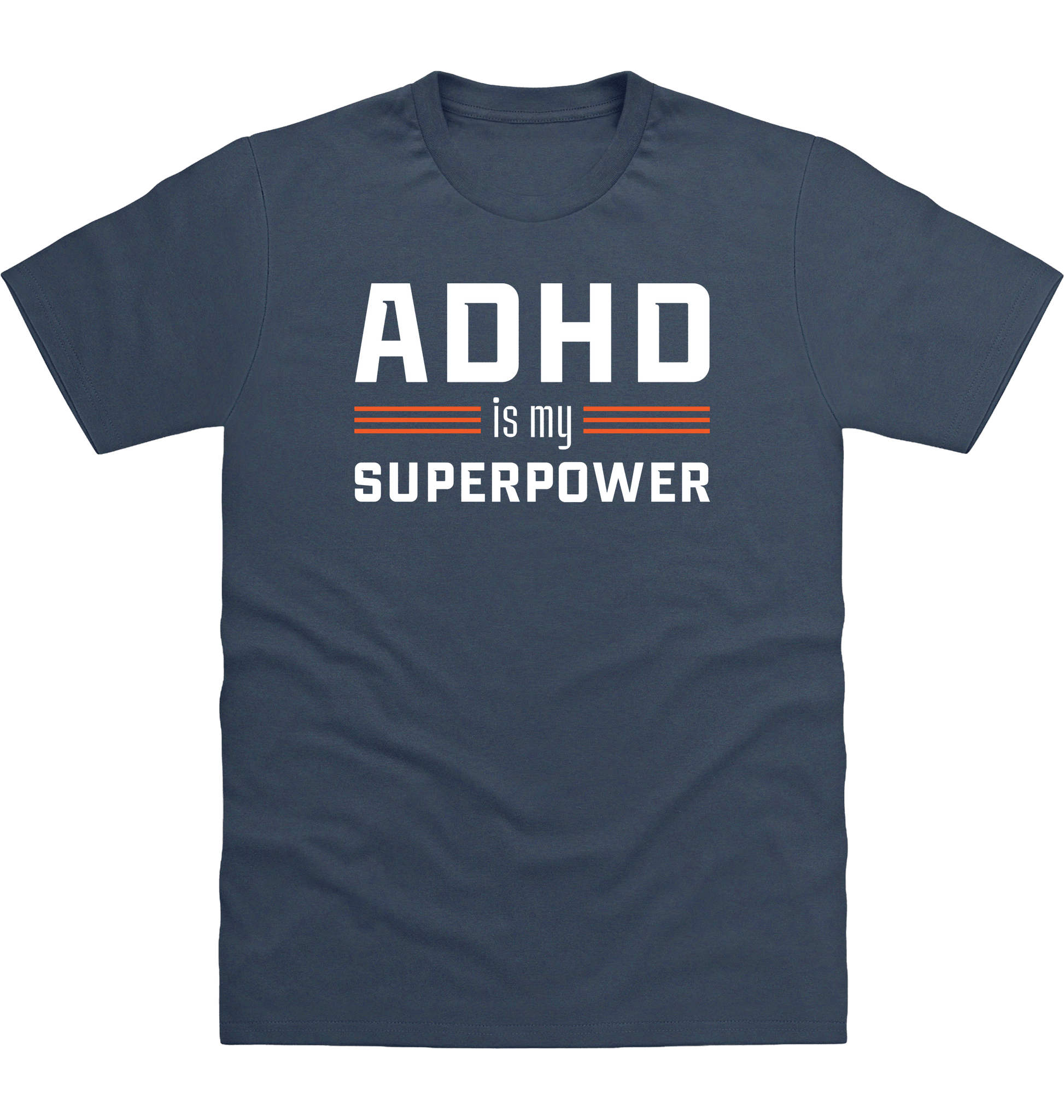 Airforce Blue Printed T-shirt Front
