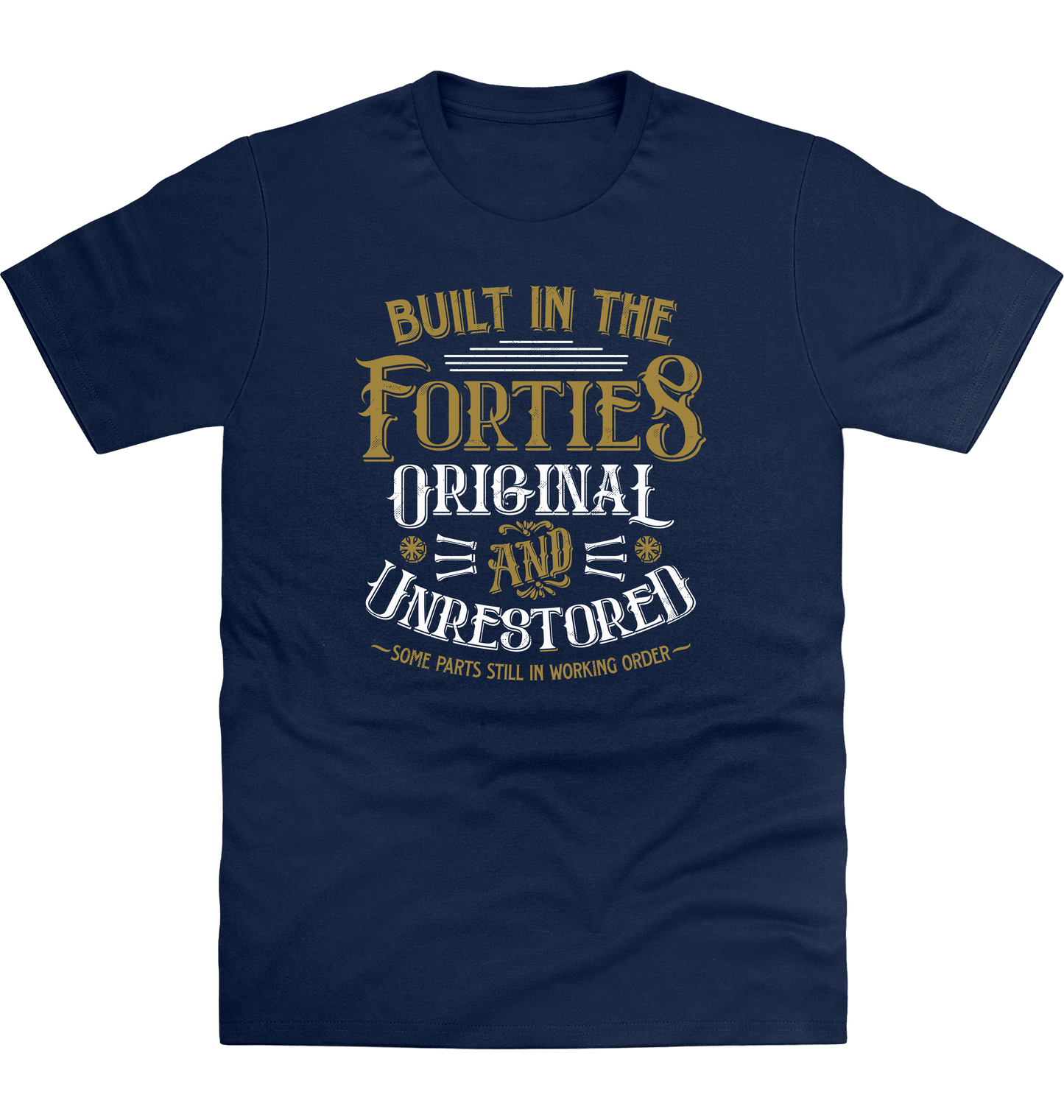 New French Navy Printed T-shirt Front