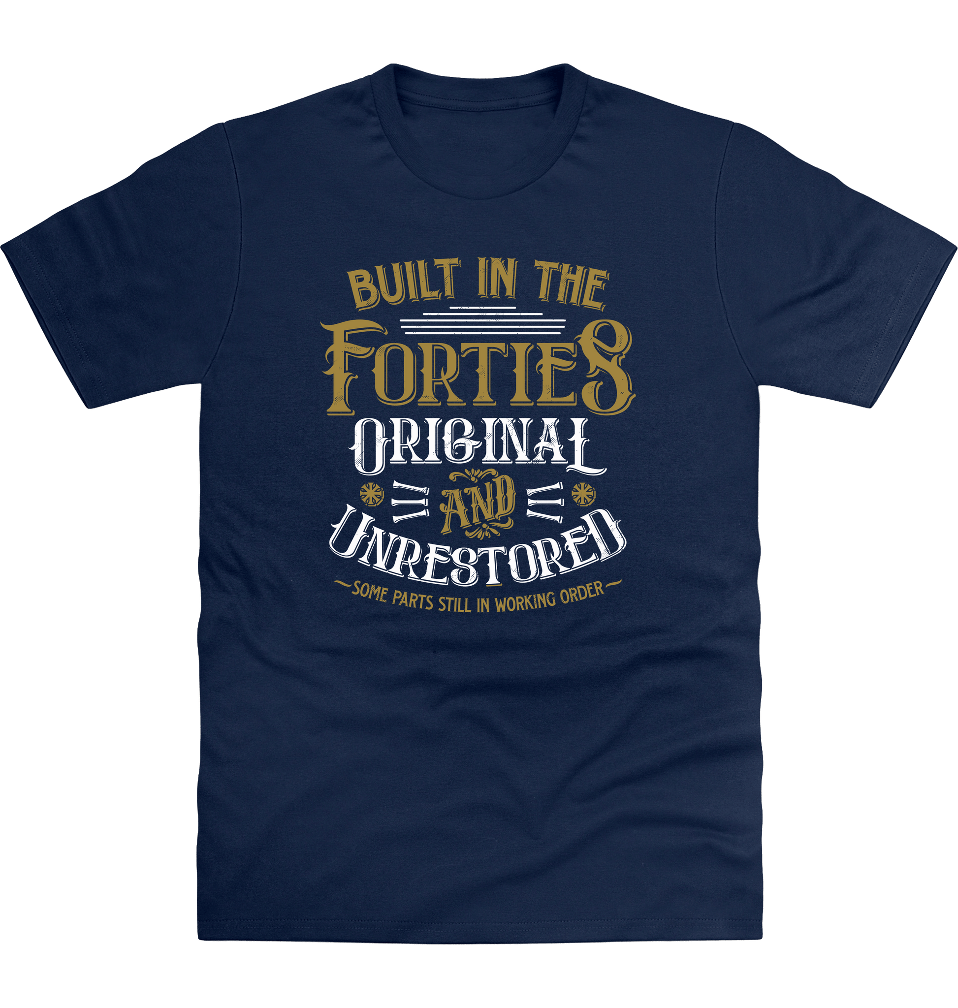 New French Navy Printed T-shirt Front