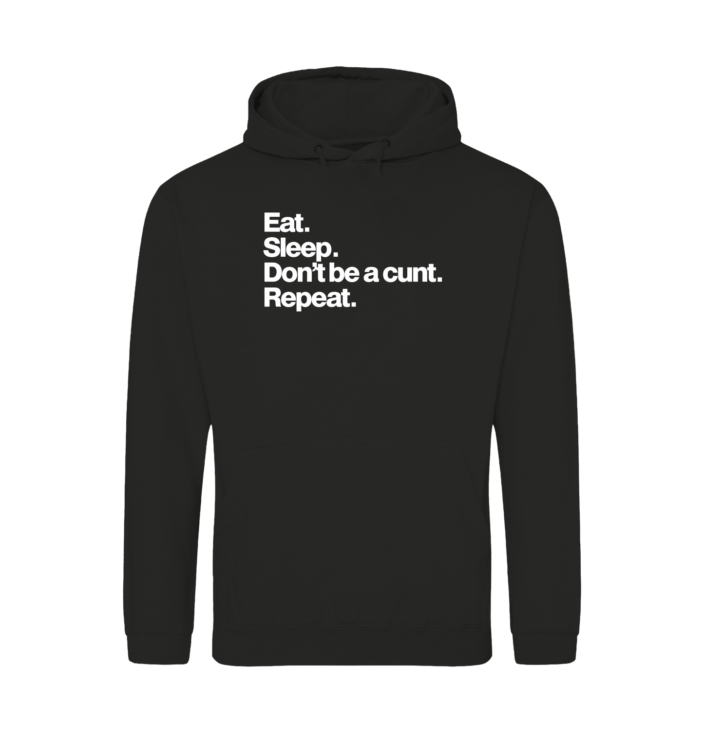 Jet Black Printed Hoody Front