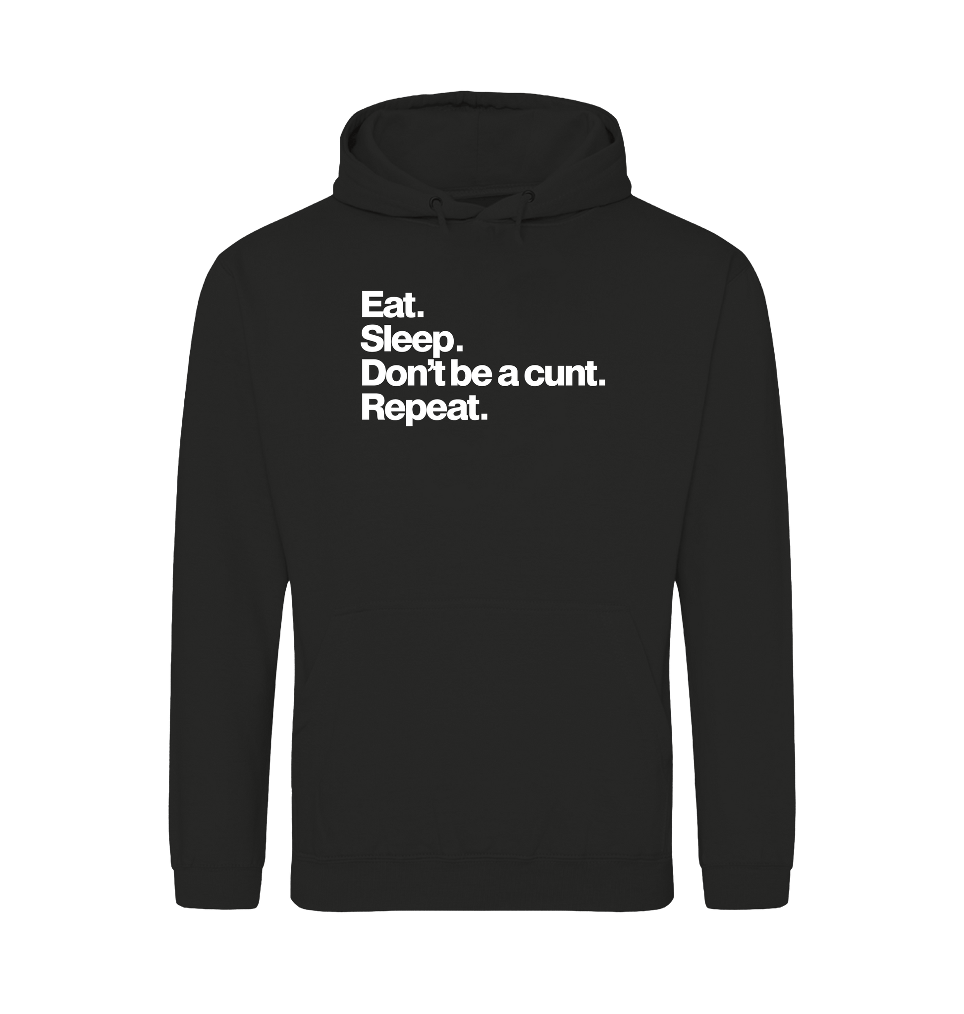 Jet Black Printed Hoody Front