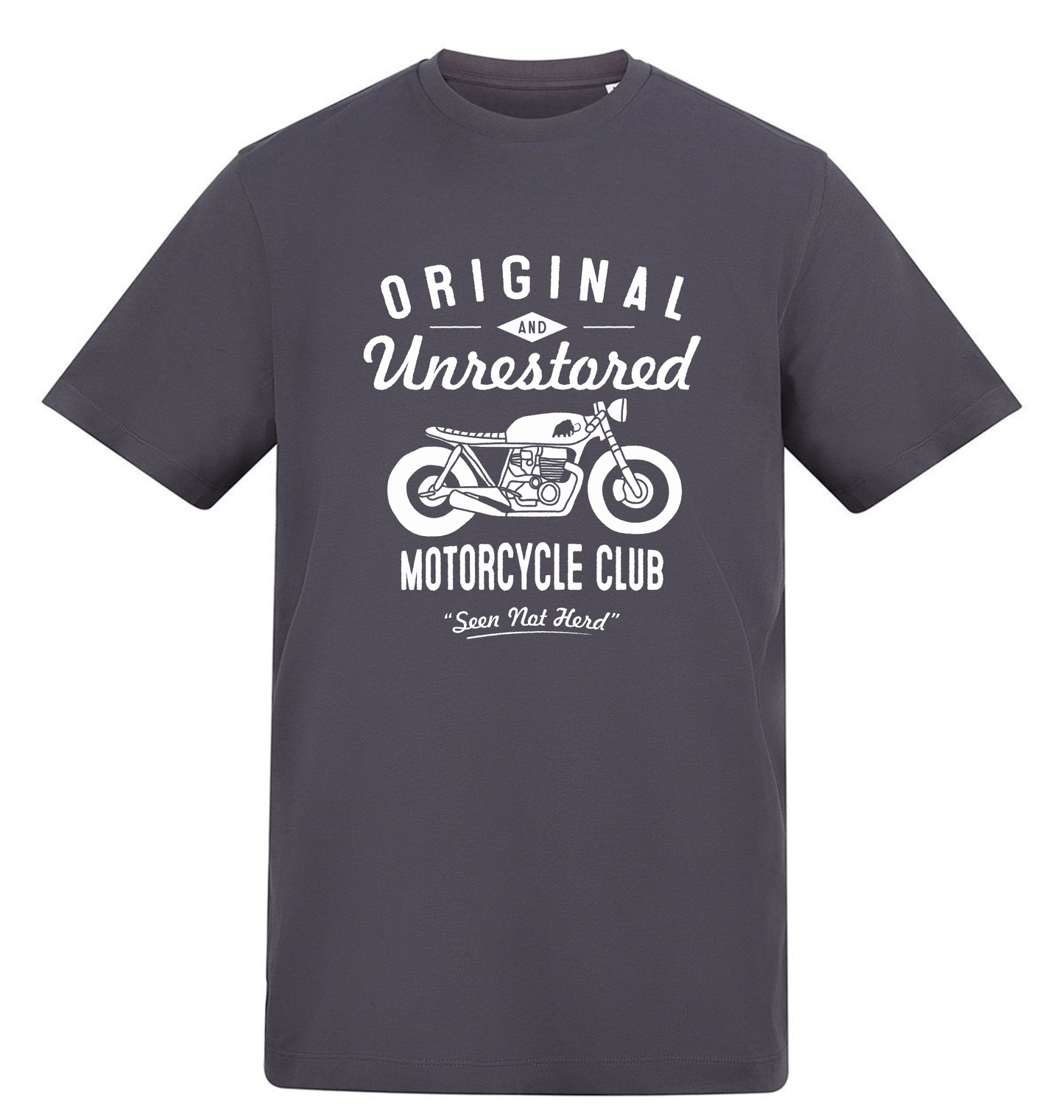 Solid Charcoal Printed T-shirt Front