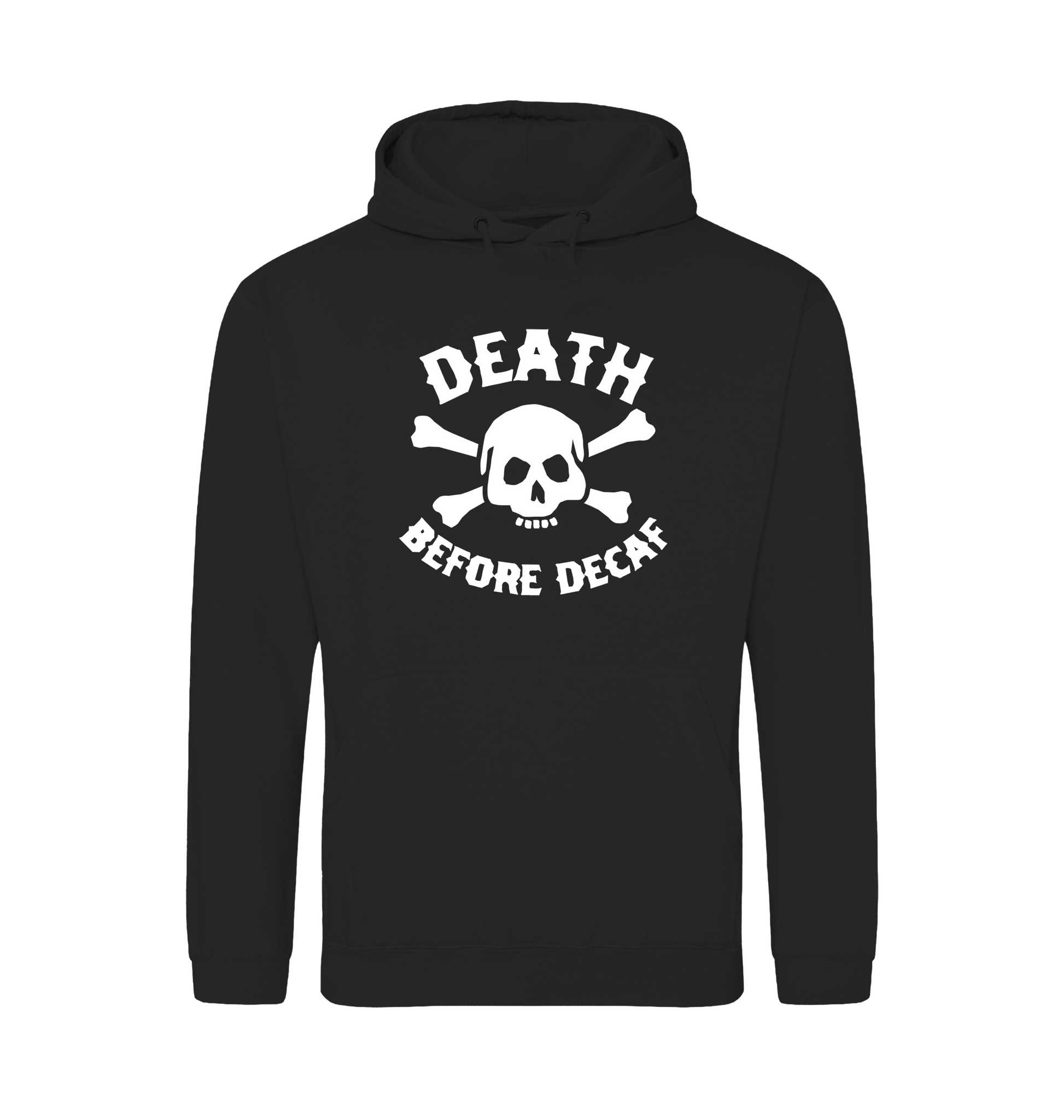 Jet Black Printed Hoody Front