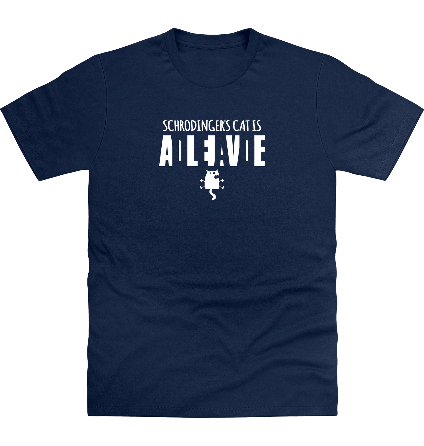 New French Navy Printed T-shirt Front