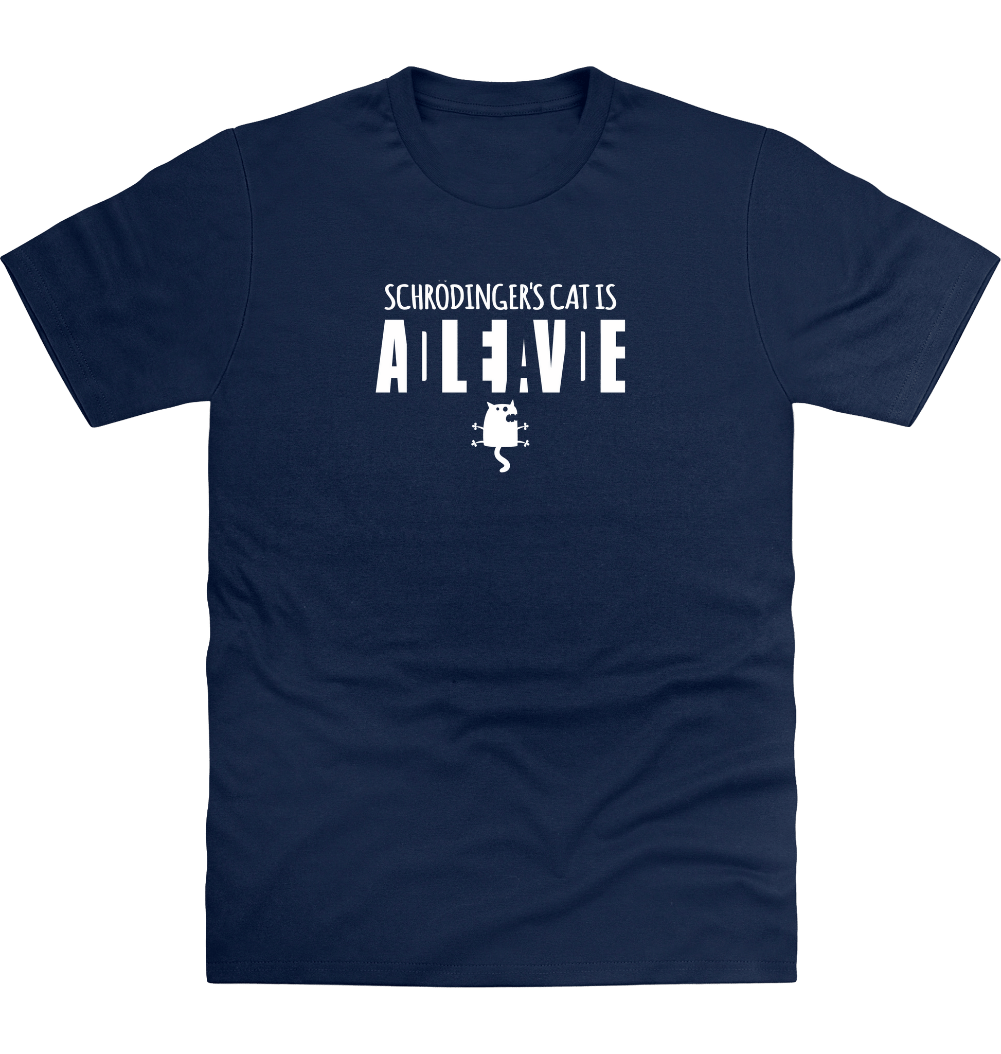 New French Navy Printed T-shirt Front