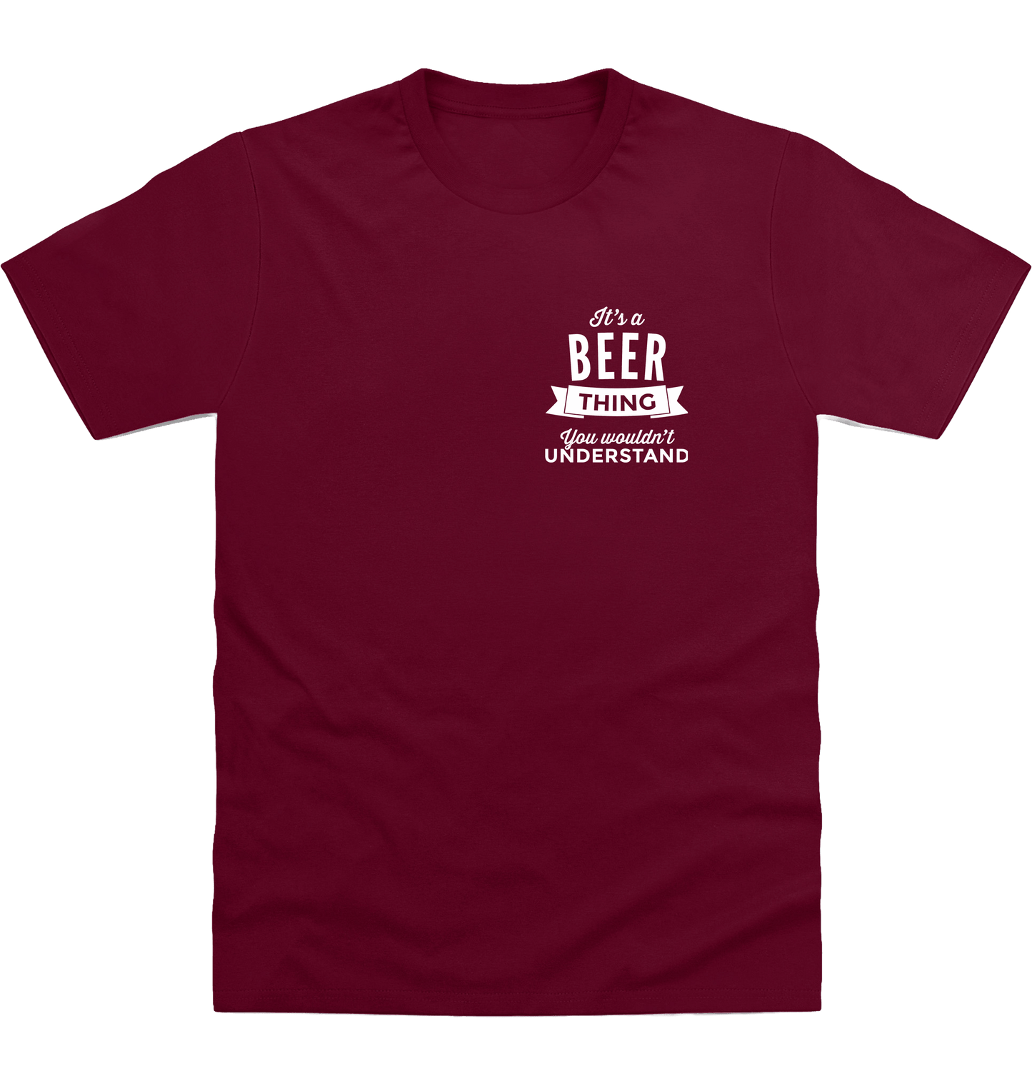 Burgundy Printed T-shirt Front