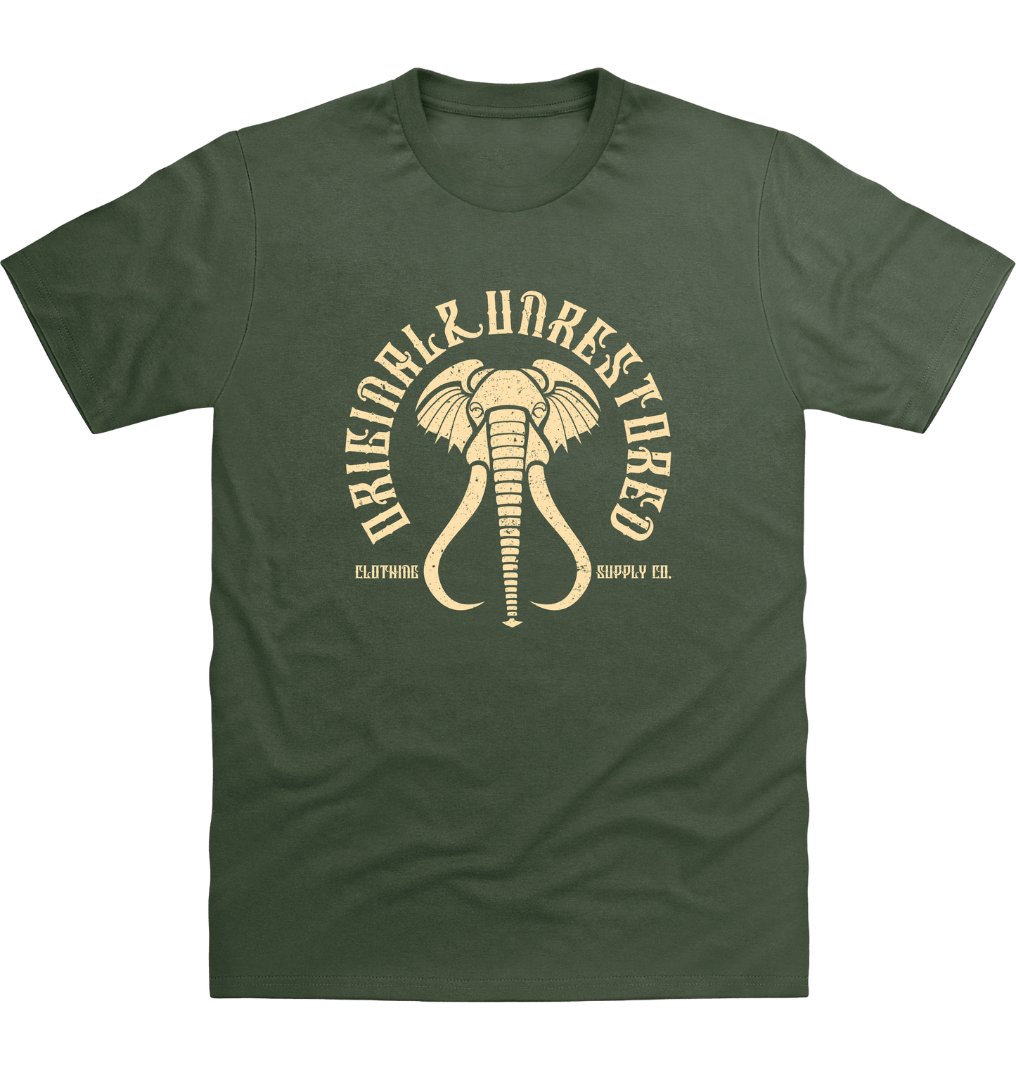 Earthy Green Printed T-shirt Front