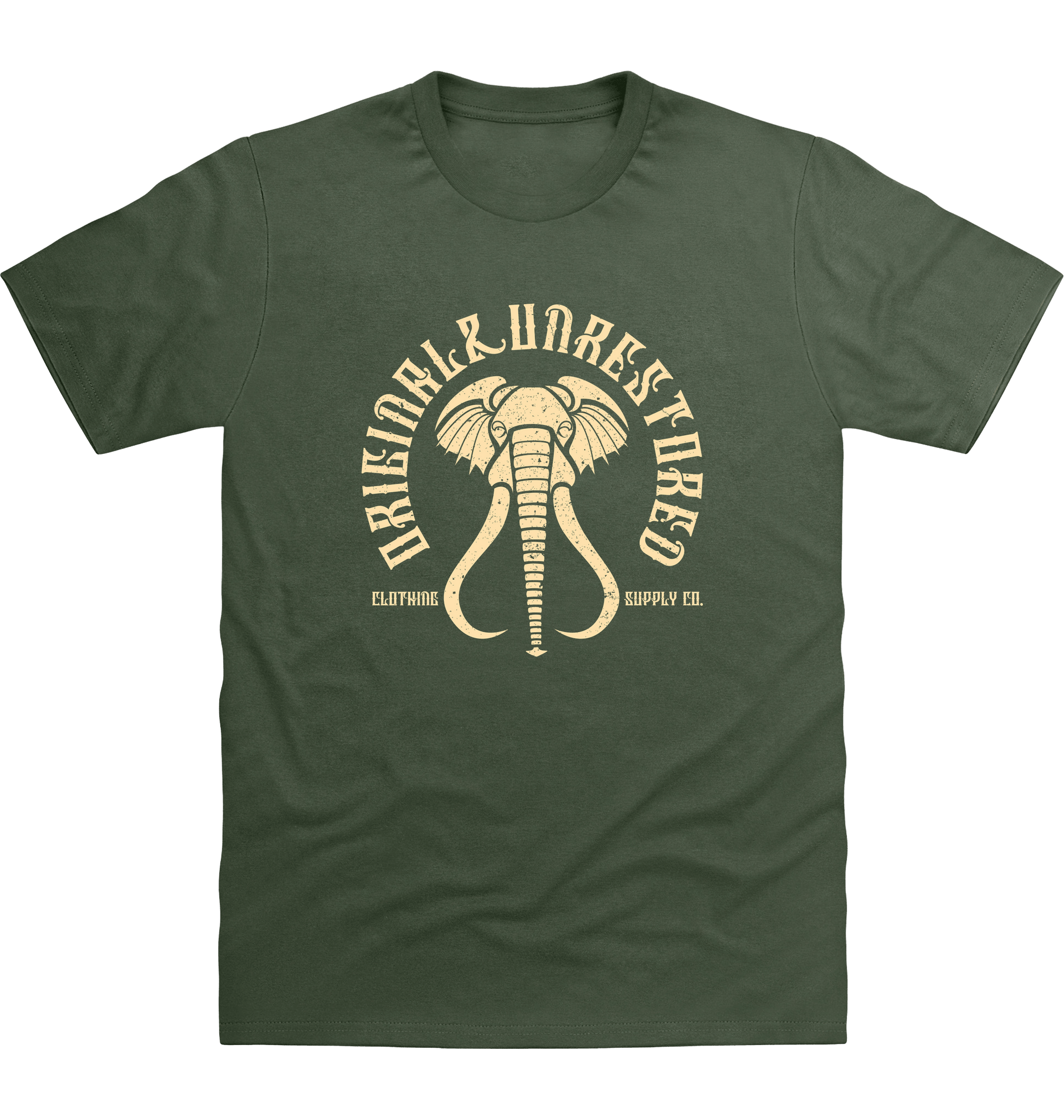 Earthy Green Printed T-shirt Front