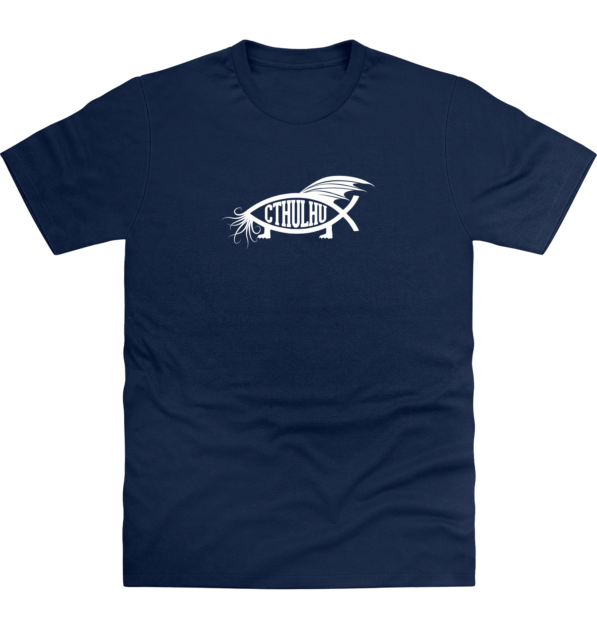 New French Navy Printed T-shirt Front