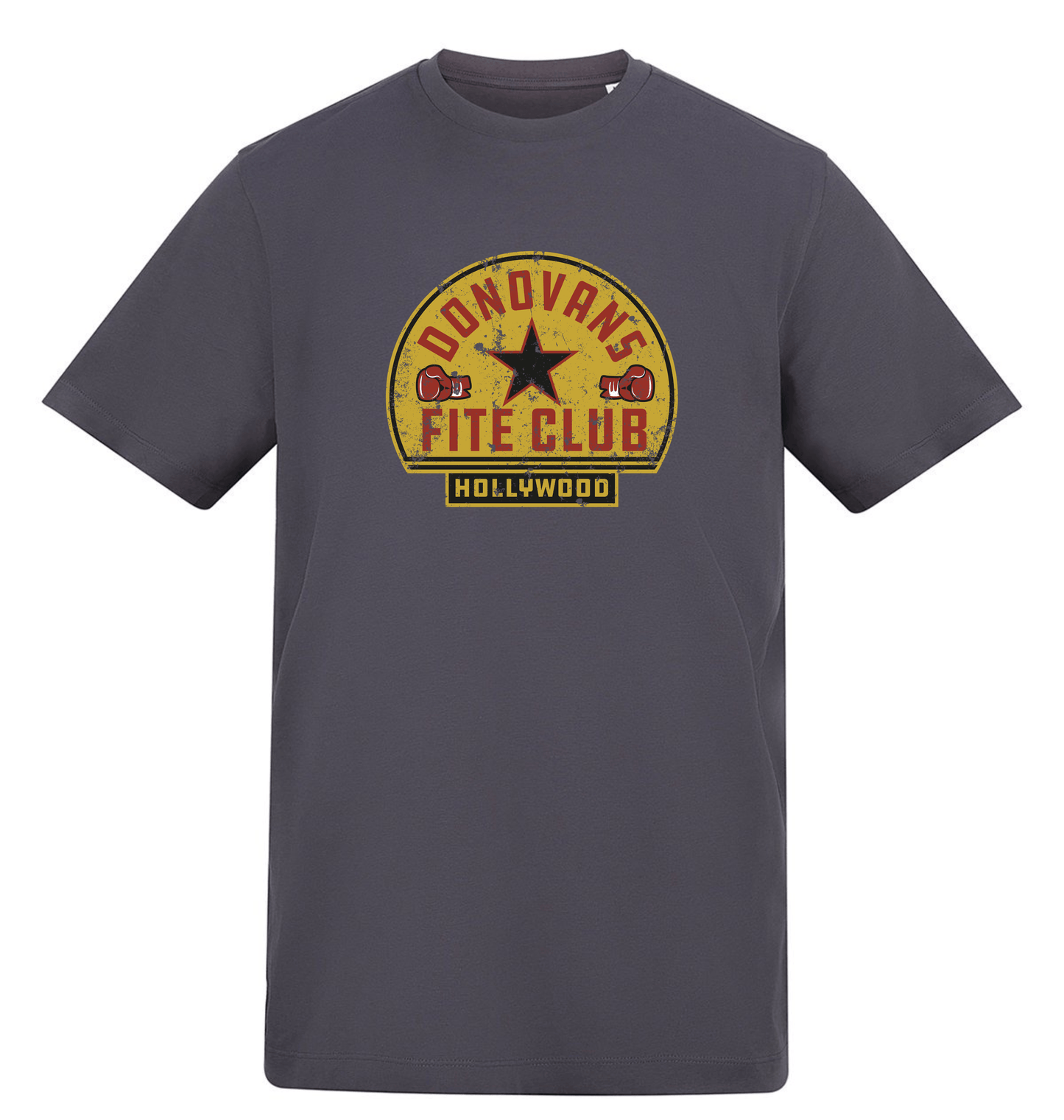 Solid Charcoal Printed T-shirt Front