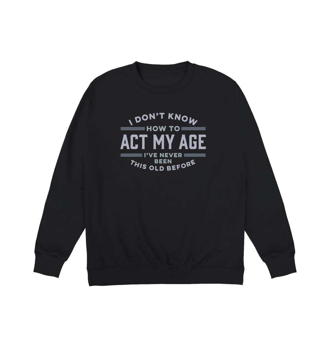 Jet Black Printed Sweater Front