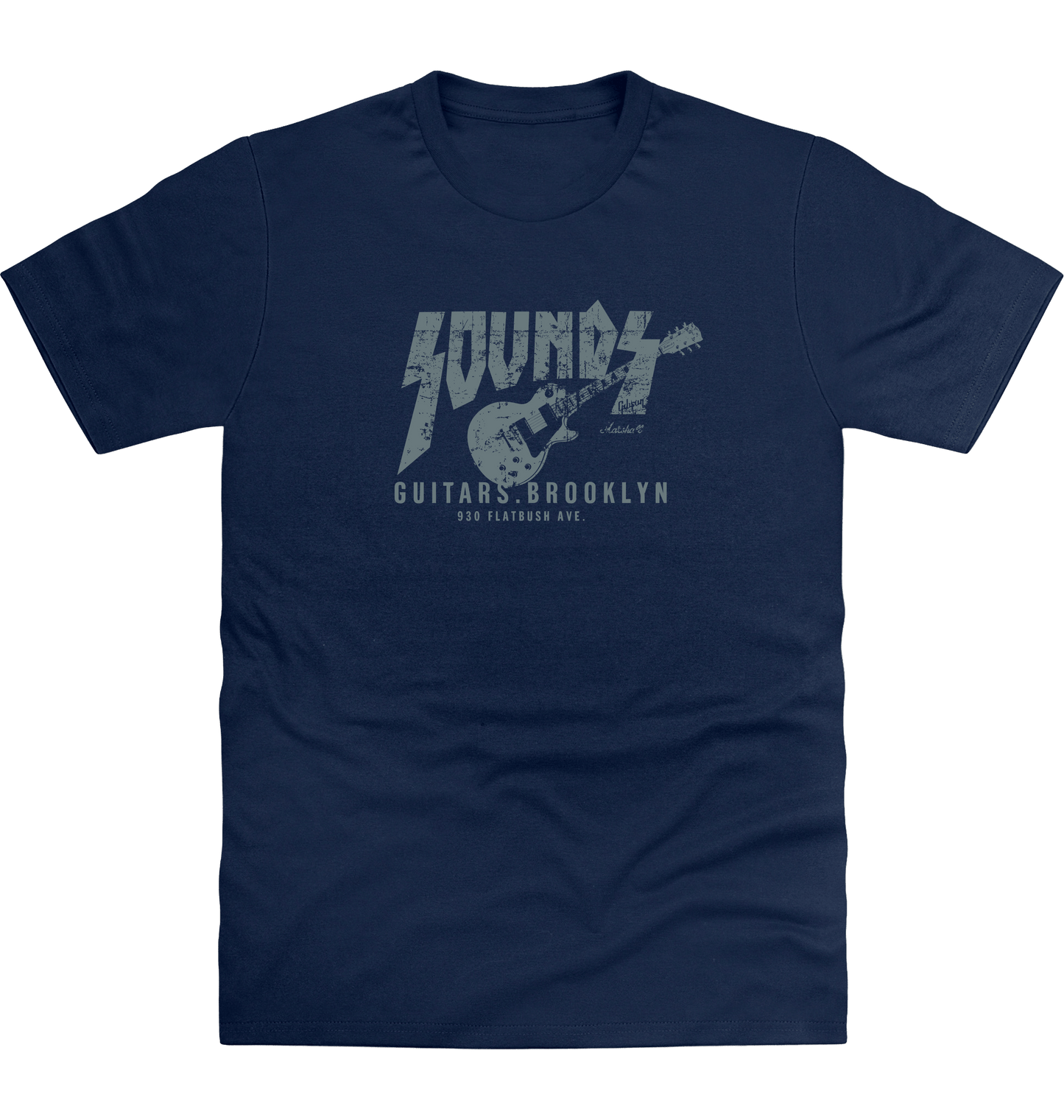 New French Navy Printed T-shirt Front